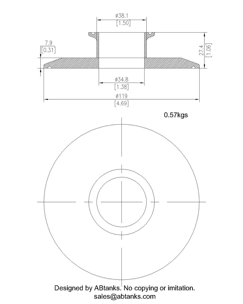End Cap Reducer | Tri Clamp 4 in. x 1.5 in. - SS304 / 3A
