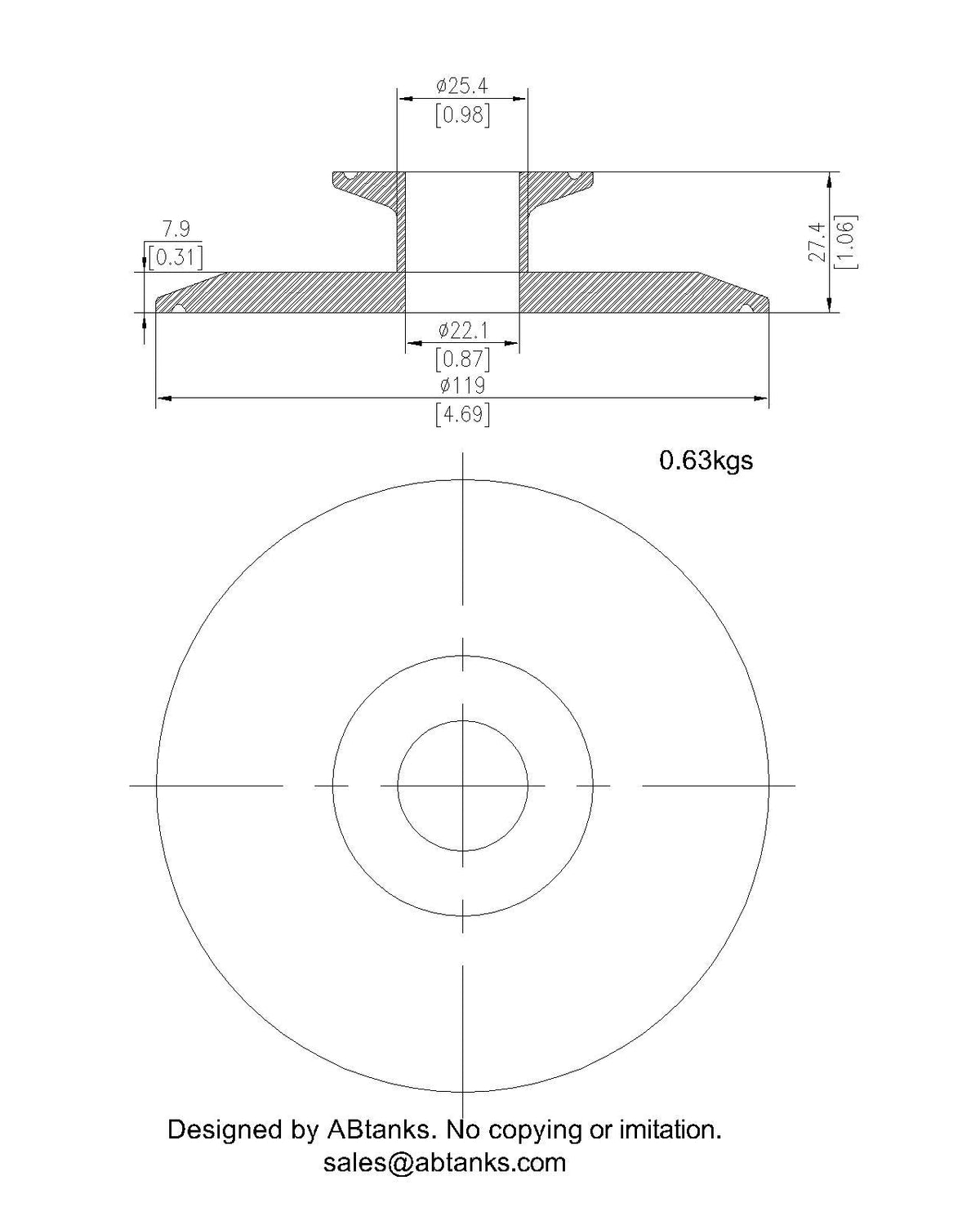 End Cap Reducer | Tri Clamp 4 in. x 1 in. - SS304 / 3A