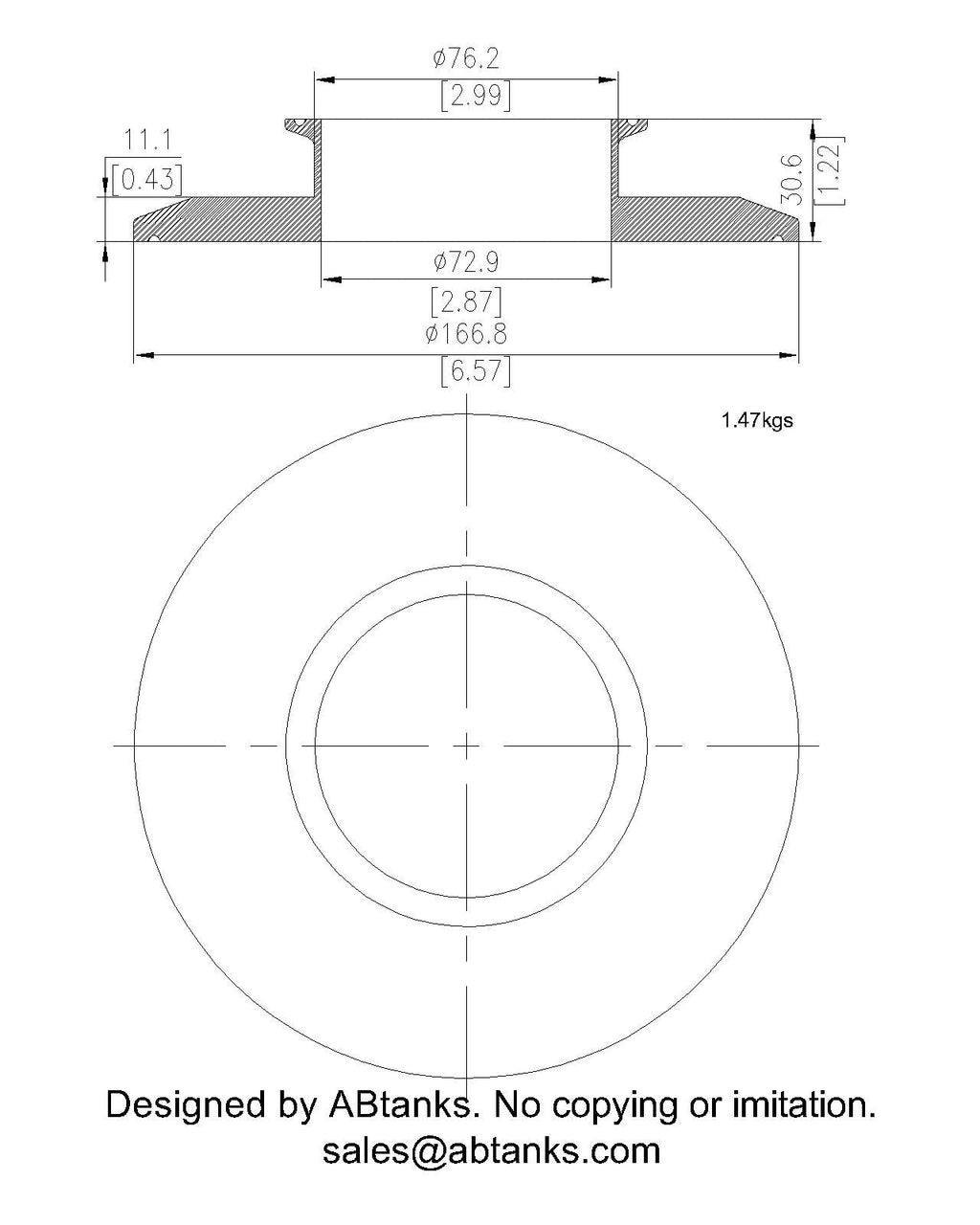 End Cap Reducer | Tri Clamp 6 in. x 3in. - SS304 / 3A