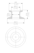 End Cap Reducer | Tri Clamp 1 in. x KF25. - SS304 / 3A