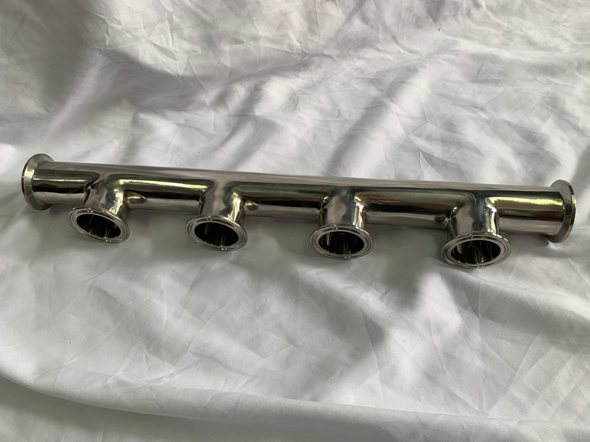 Tri Clamp Manifolds 4 Ports 1.5 inch Stainless Steel 304 - OakStills