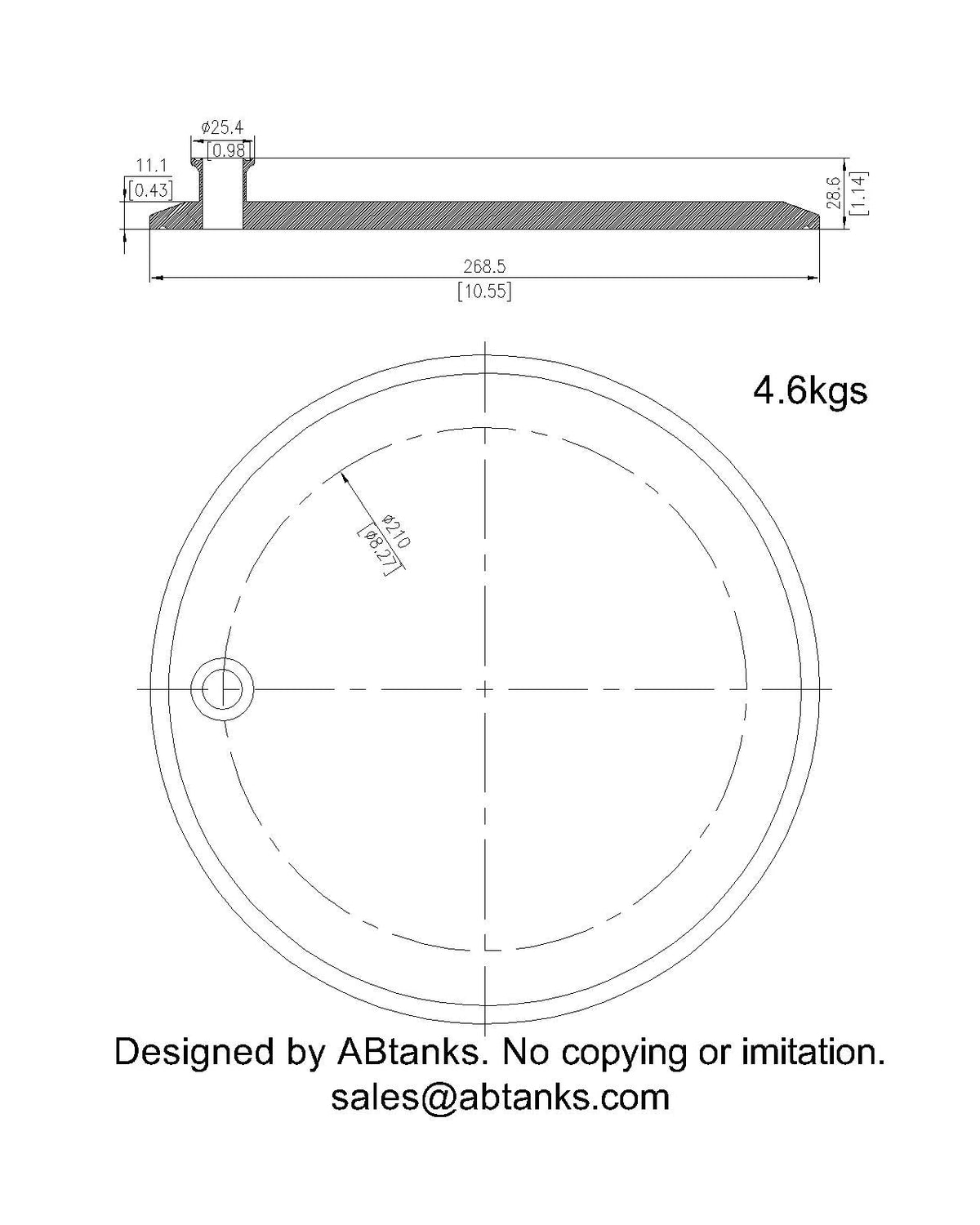 Eccentric End Cap Reducer | Tri Clamp 10 in. x 0.75 in. - SS304 / 3A