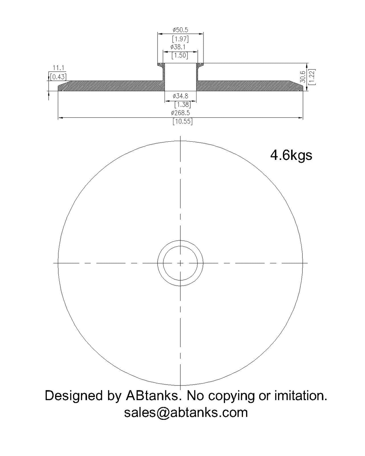 End Cap Reducer | Tri Clamp 10 in. x 1.5 in. - SS304 / 3A