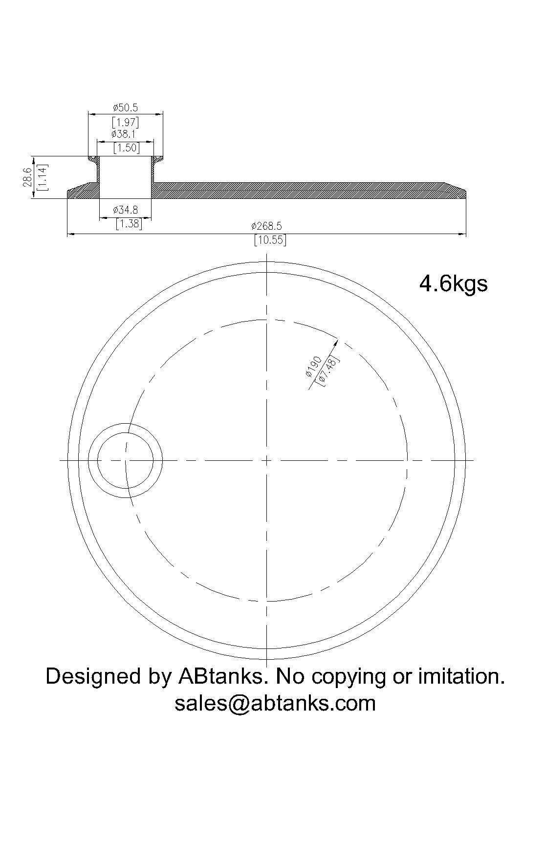 Eccentric End Cap Reducer | Tri Clamp 10 in. x 1.5 in. - SS304 / 3A