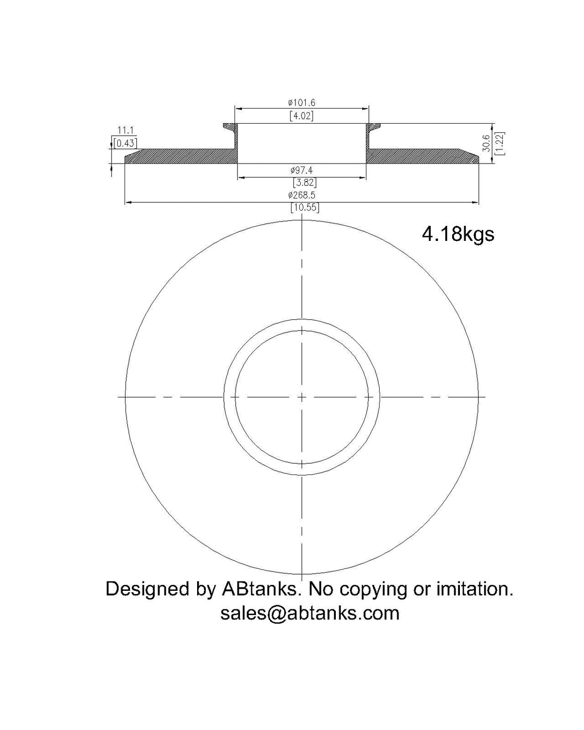 End Cap Reducer | Tri Clamp 10 in. x 4 in. - SS304 / 3A
