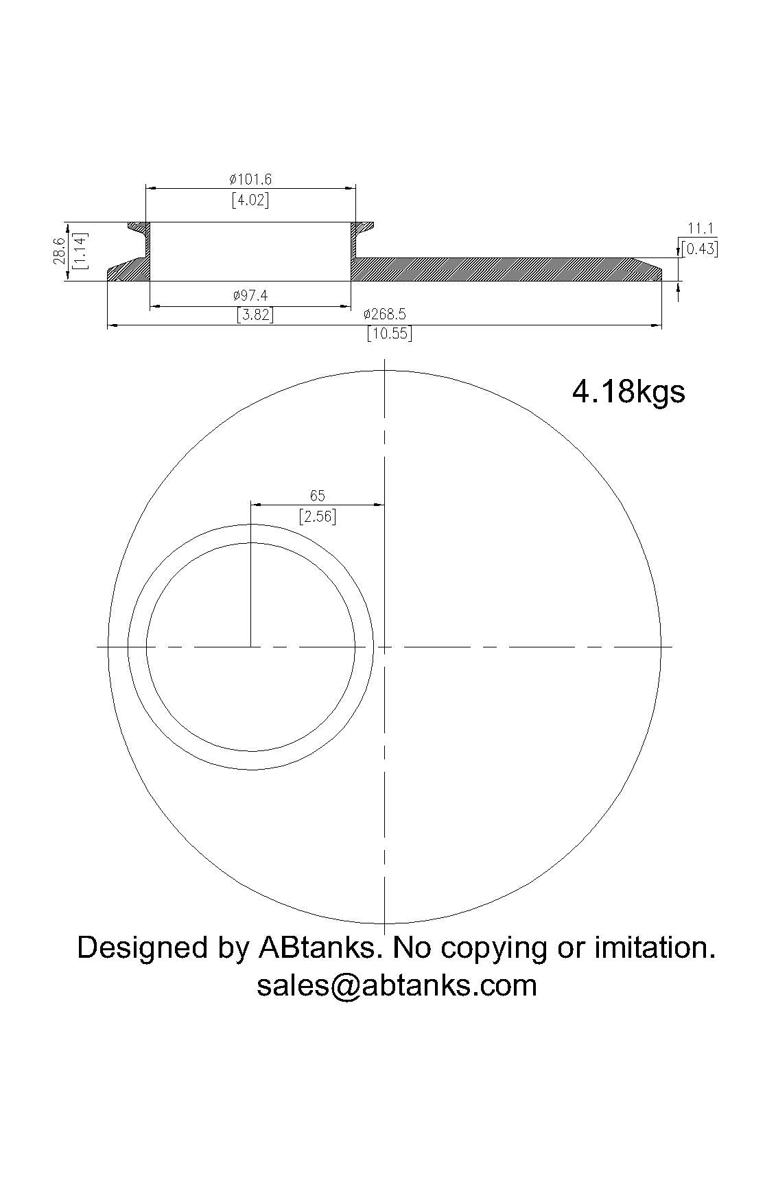 Eccentric End Cap Reducer | Tri Clamp 10 in. x 4 in. - SS304 / 3A