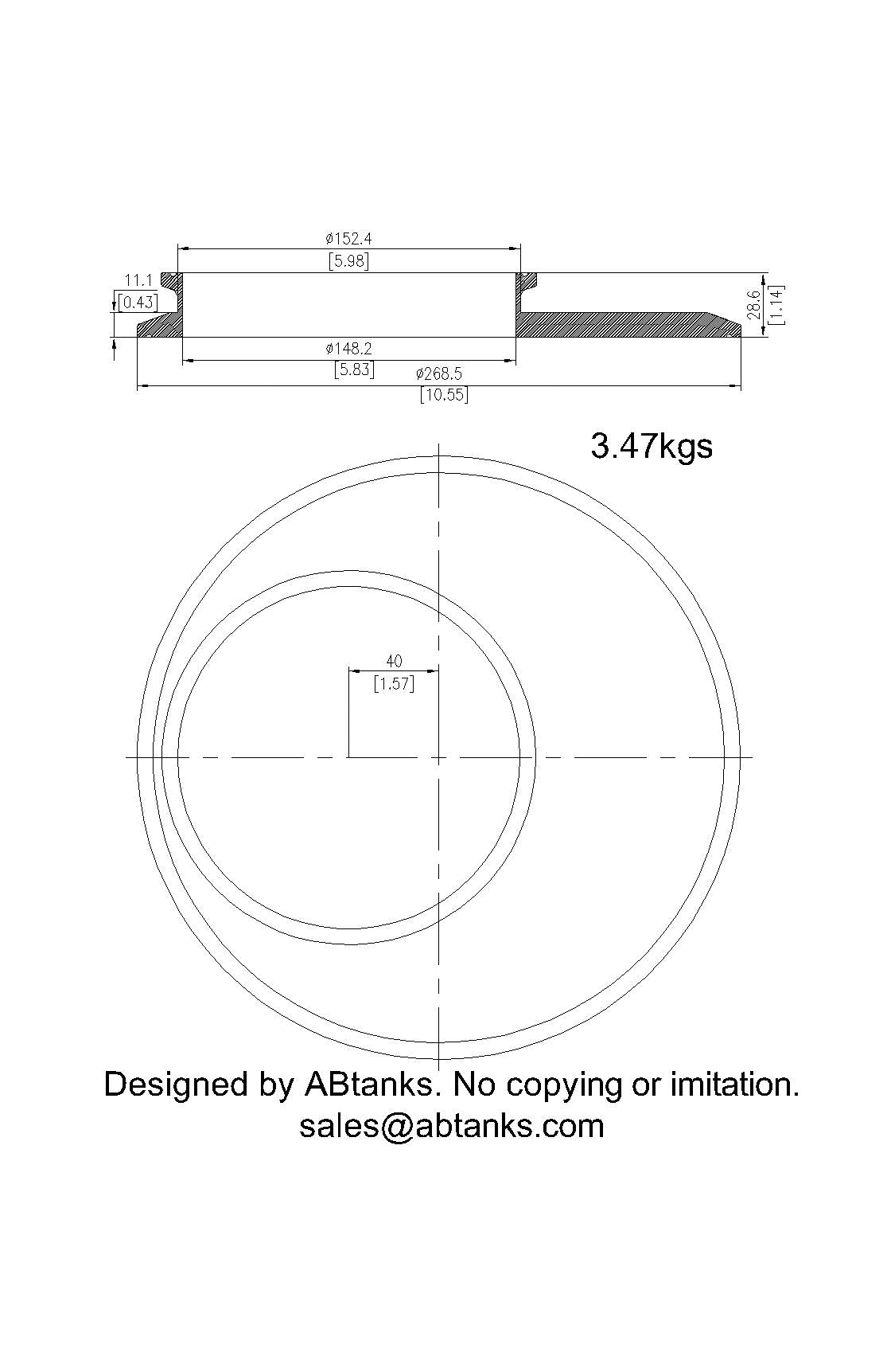 Eccentric End Cap Reducer | Tri Clamp 10 in. x 6 in. - SS304 / 3A