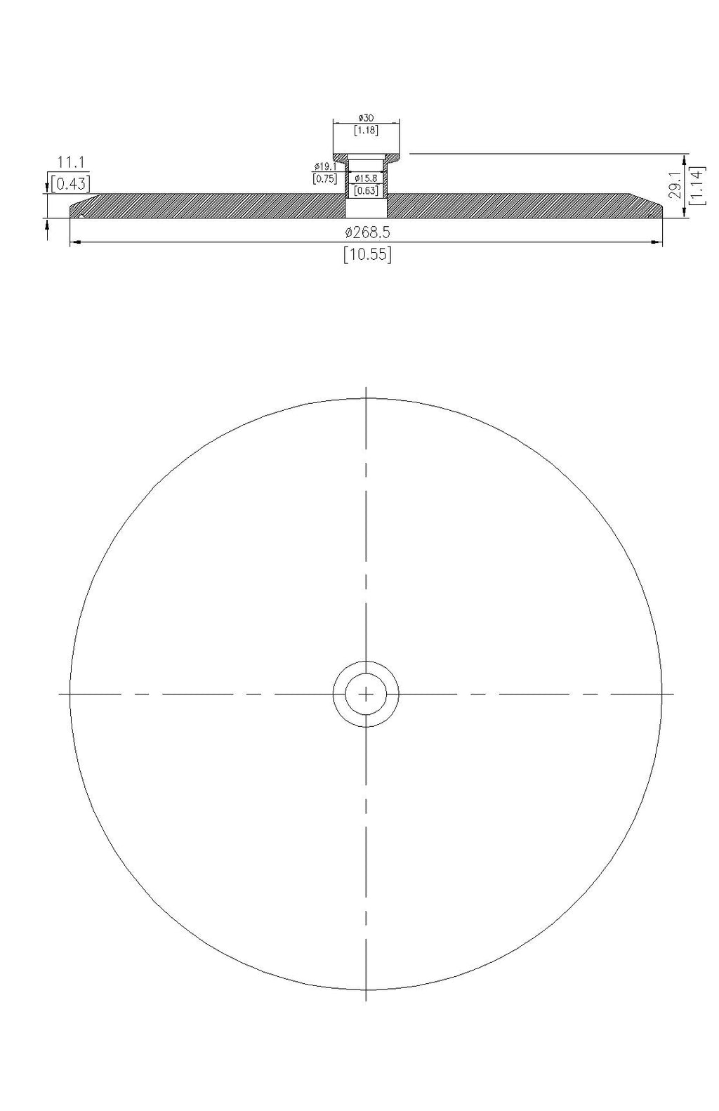 End Cap Reducer | Tri Clamp 10 in. x KF16. - SS304 / 3A