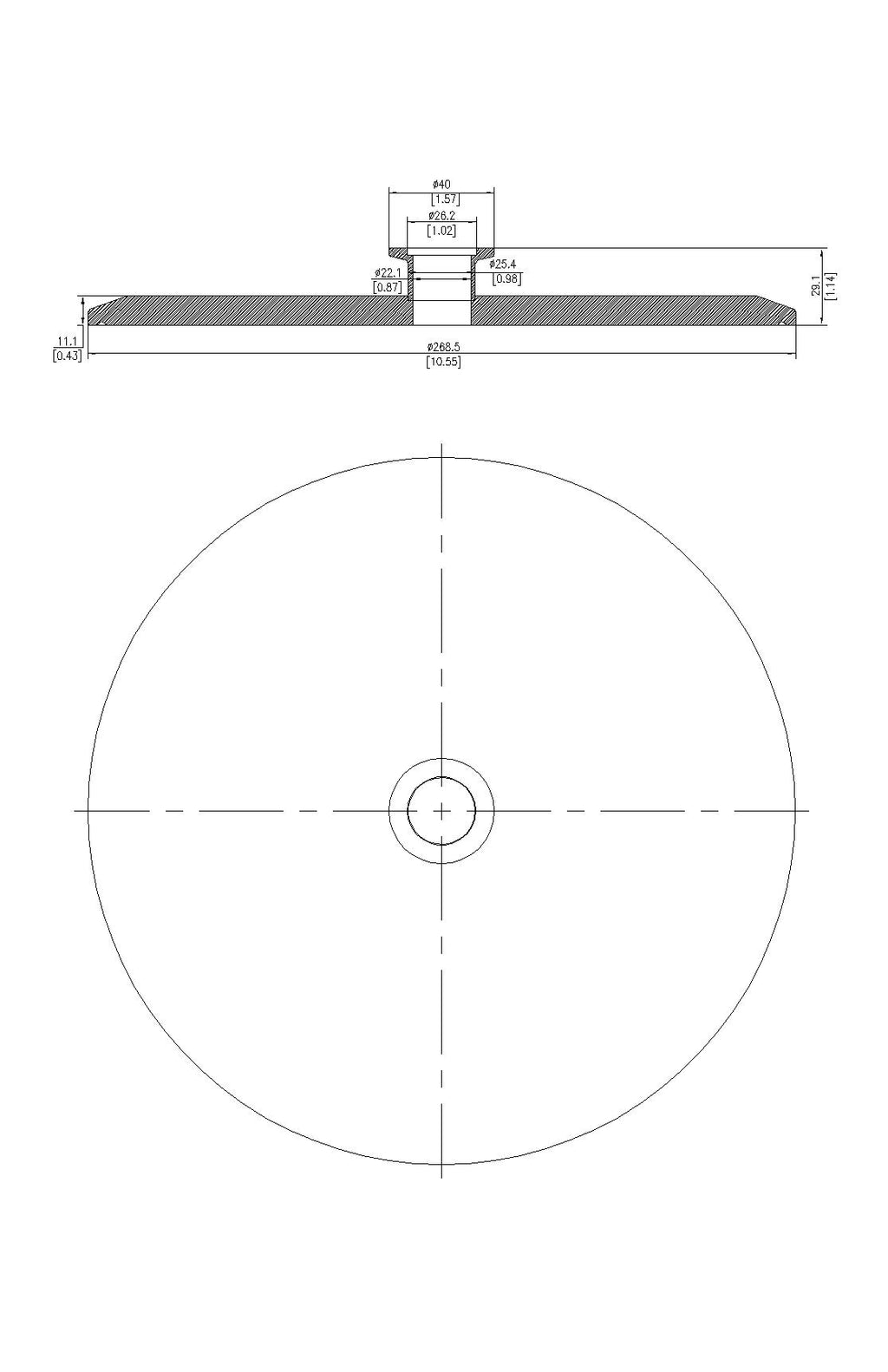 End Cap Reducer | Tri Clamp 10 in. x KF25. - SS304 / 3A