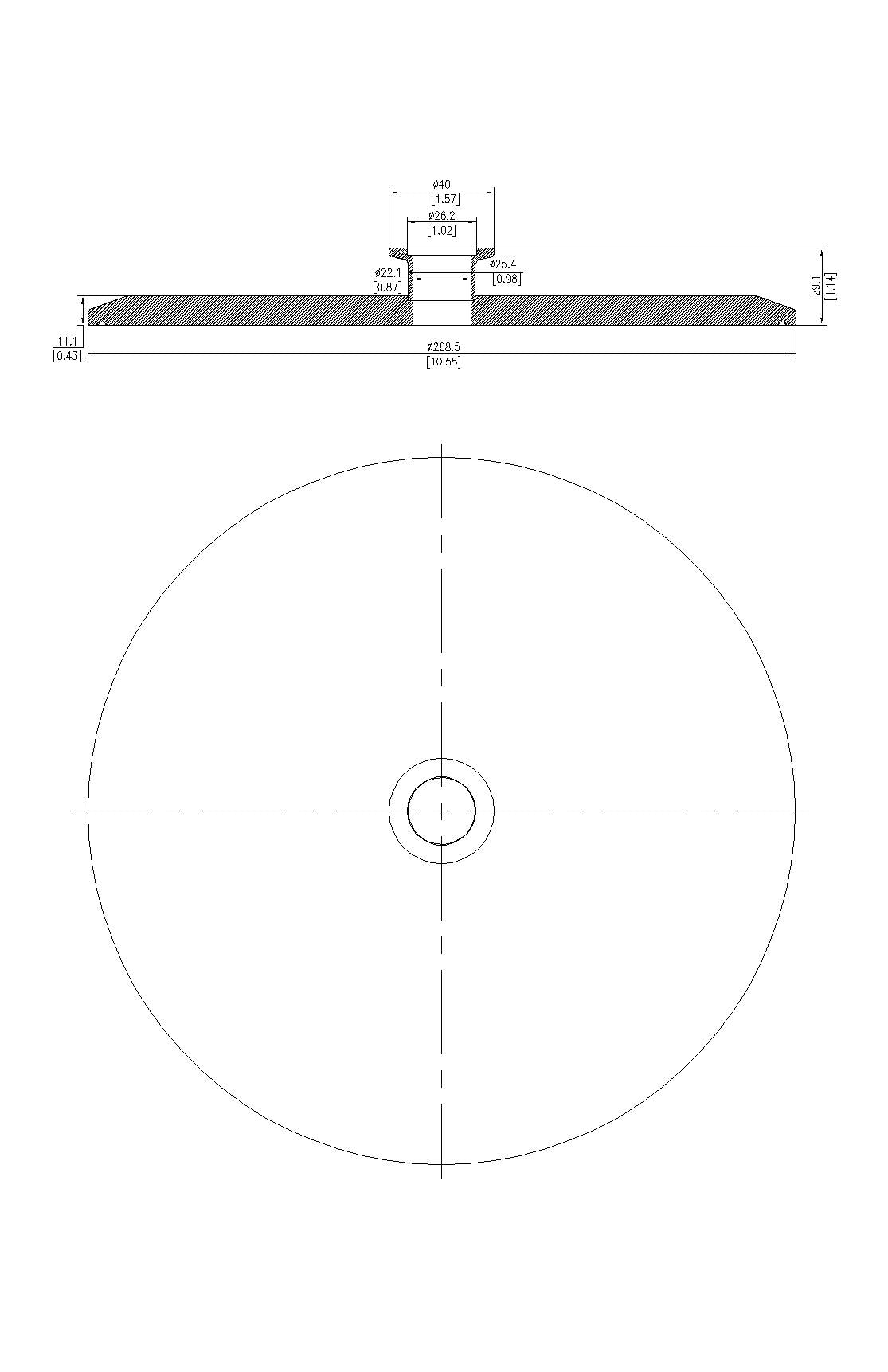 End Cap Reducer | Tri Clamp 10 in. x KF25. - SS304 / 3A
