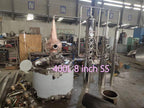 Multifunctional Copper Distillation Whiskey Gin Vodka Distillery, 400L 8 inch SS