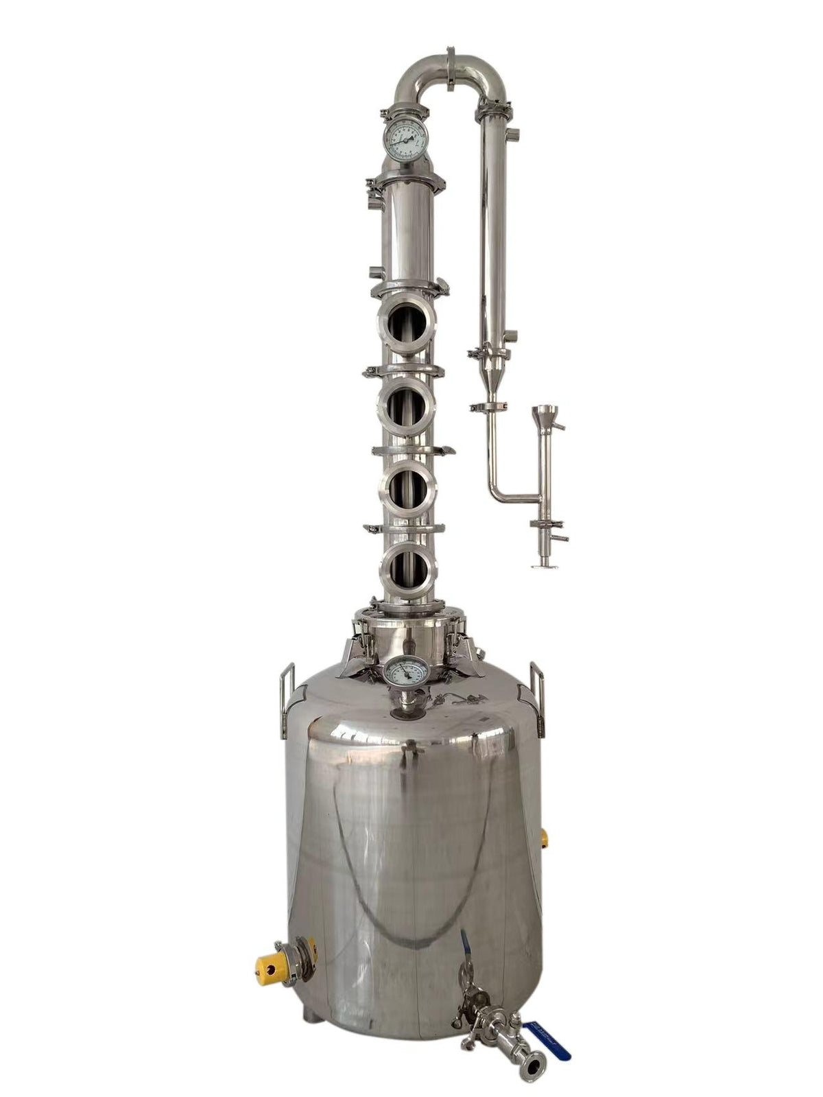 100Lt/26 Ga 4 inch 4 Plates Stainless Steel Reflux Still / Flute Still