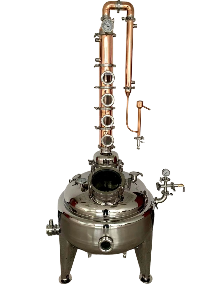 26 Gallon 100L Vodka Gin Whiskey Jacket 4 inch 4 Plates Copper Reflux Still Pot Belly
