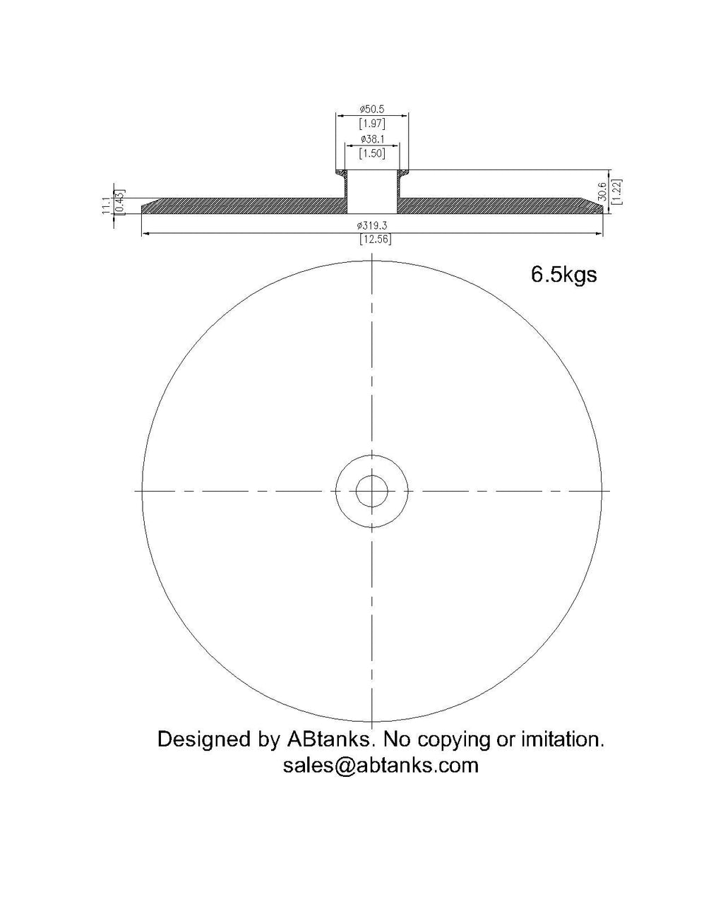 End Cap Reducer | Tri Clamp 12 in. x 1.5 in. - SS304 / 3A