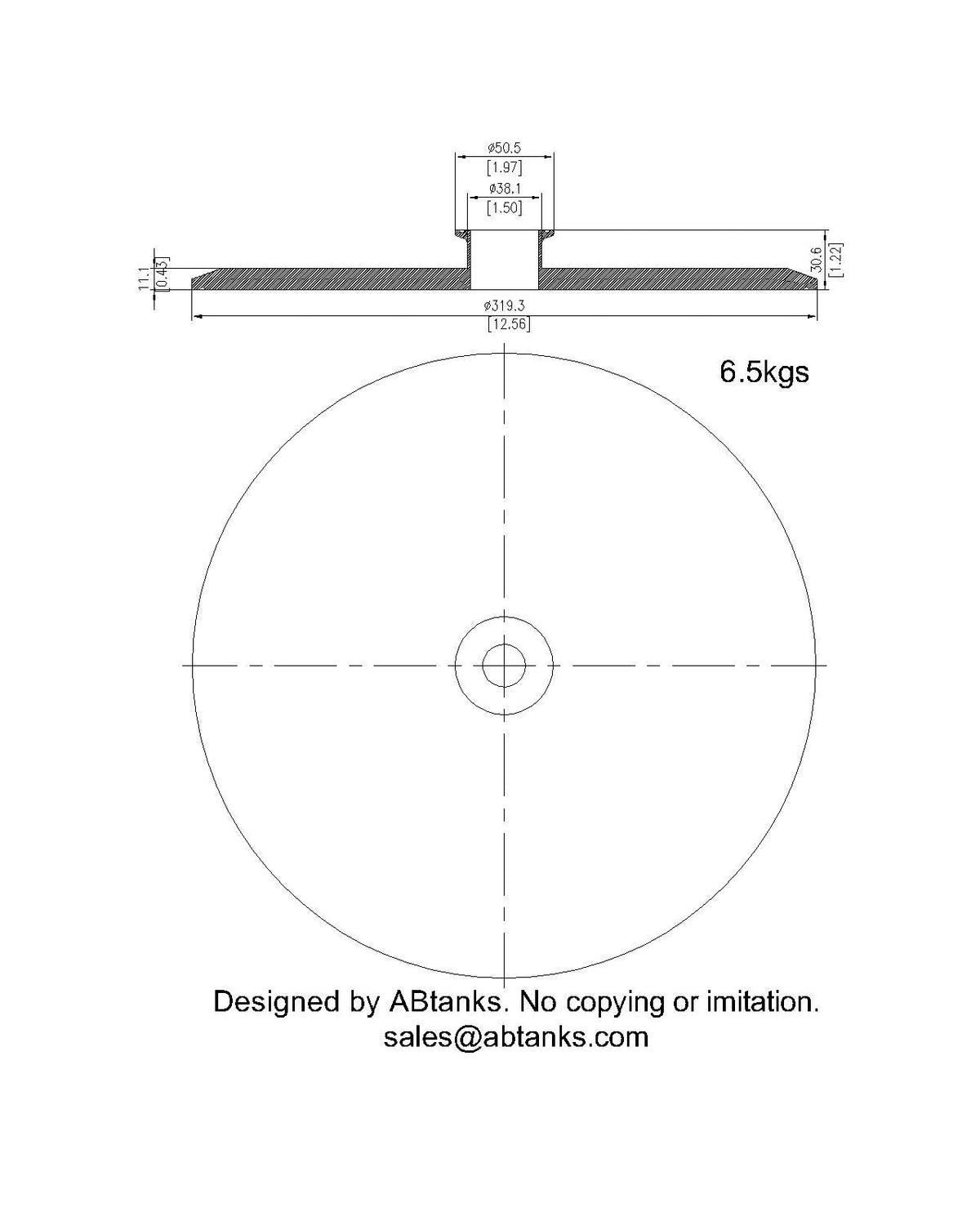 End Cap Reducer | Tri Clamp 12 in. x 1.5 in. - SS304 / 3A