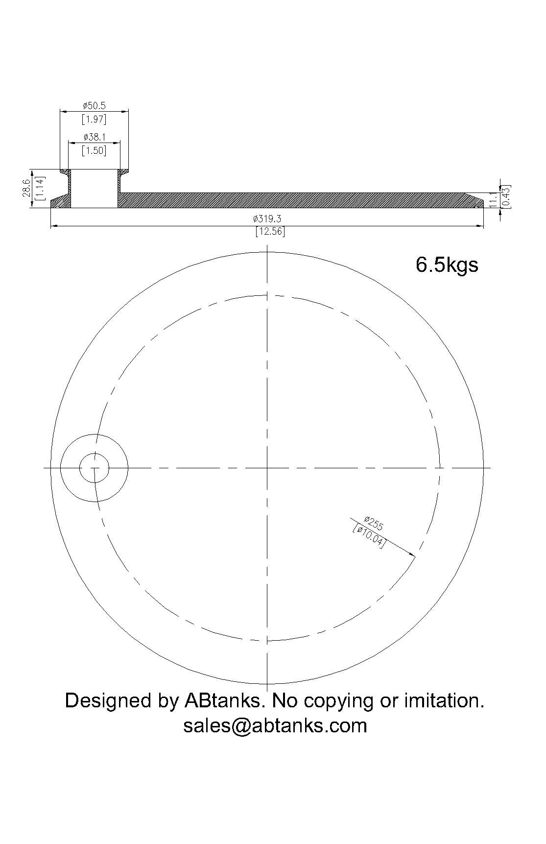 Eccentric End Cap Reducer | Tri Clamp 12 in. x 1.5 in. - SS304 / 3A