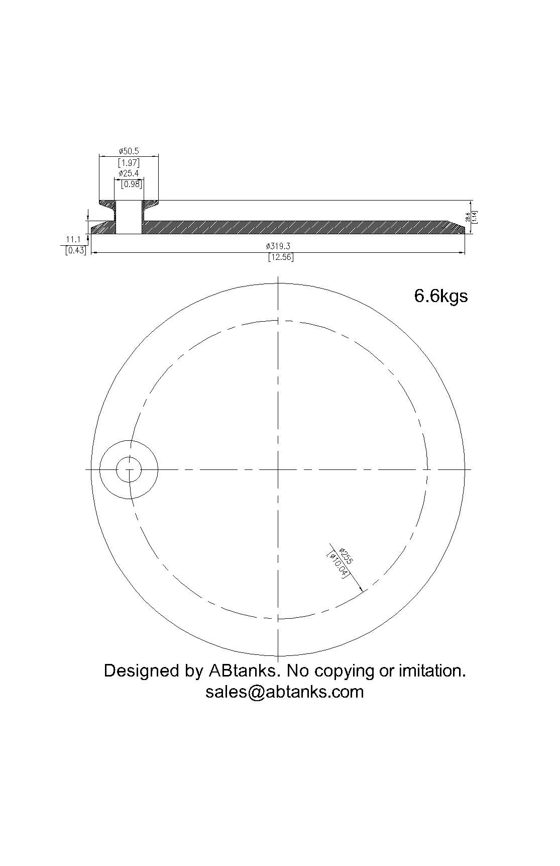 Eccentric End Cap Reducer | Tri Clamp 12 in. x 1 in. - SS304 / 3A