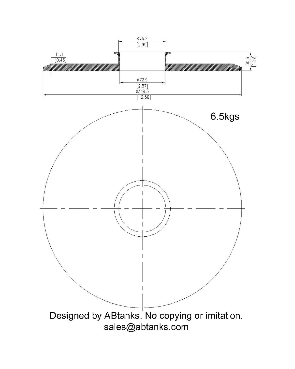 End Cap Reducer | Tri Clamp 12 in. x 3 in. - SS304 / 3A
