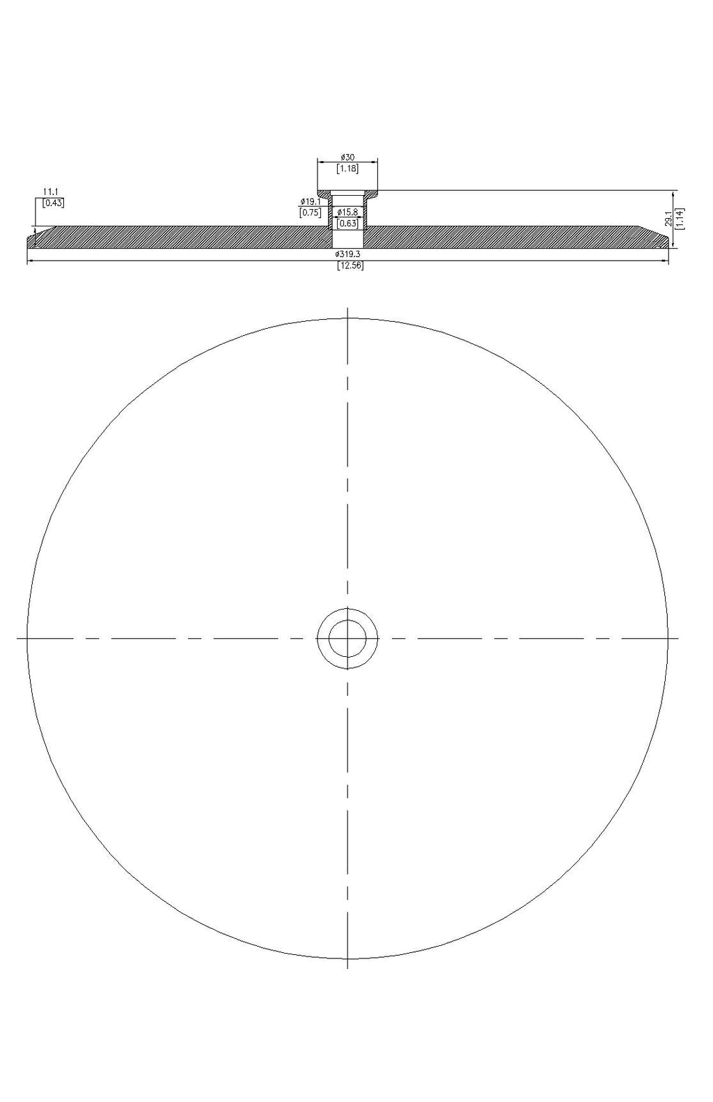 End Cap Reducer | Tri Clamp 12 in. x KF16. - SS304 / 3A