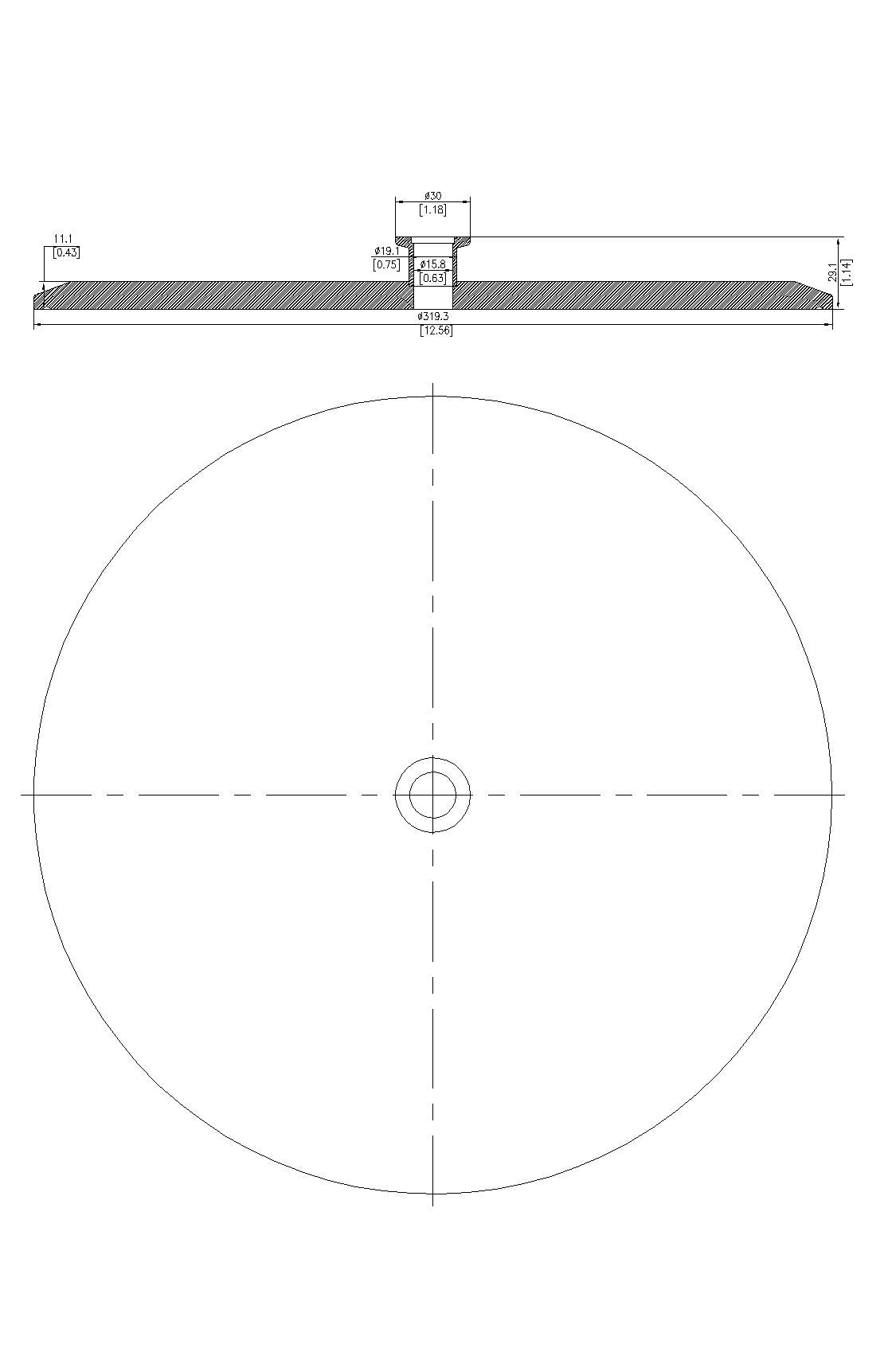 End Cap Reducer | Tri Clamp 12 in. x KF16. - SS304 / 3A