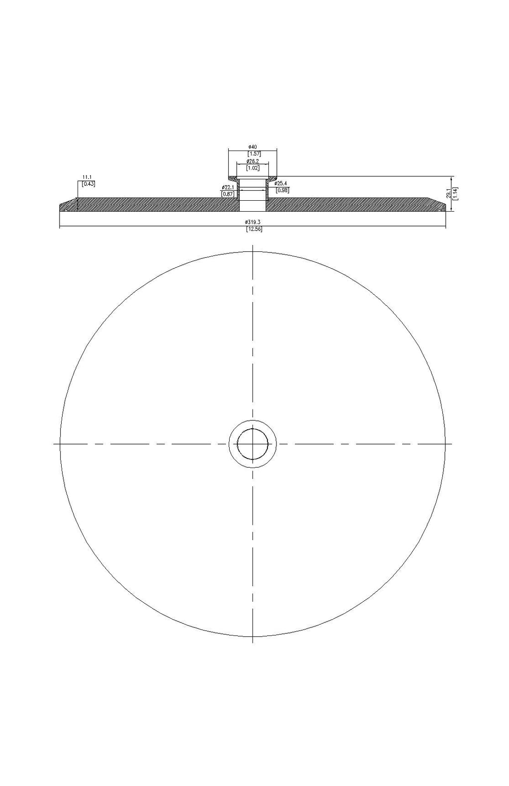 End Cap Reducer | Tri Clamp 12 in. x KF25. - SS304 / 3A