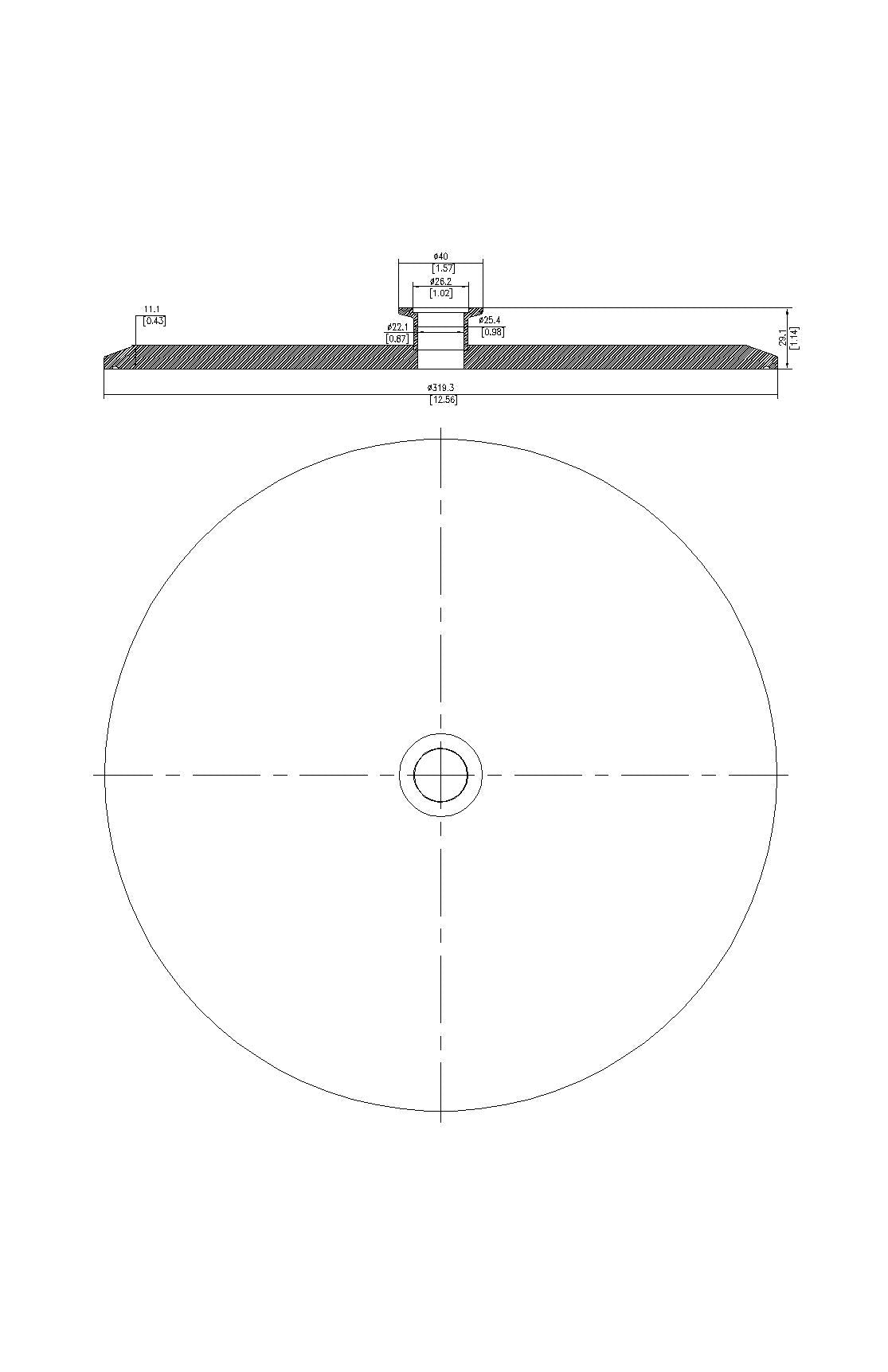 End Cap Reducer | Tri Clamp 12 in. x KF25. - SS304 / 3A