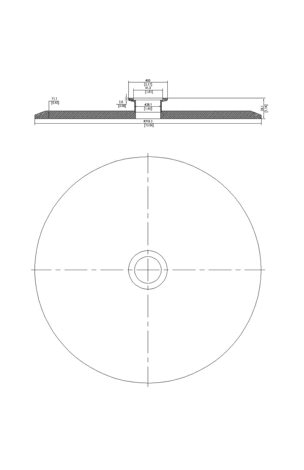 End Cap Reducer | Tri Clamp 12 in. x KF40. - SS304 / 3A