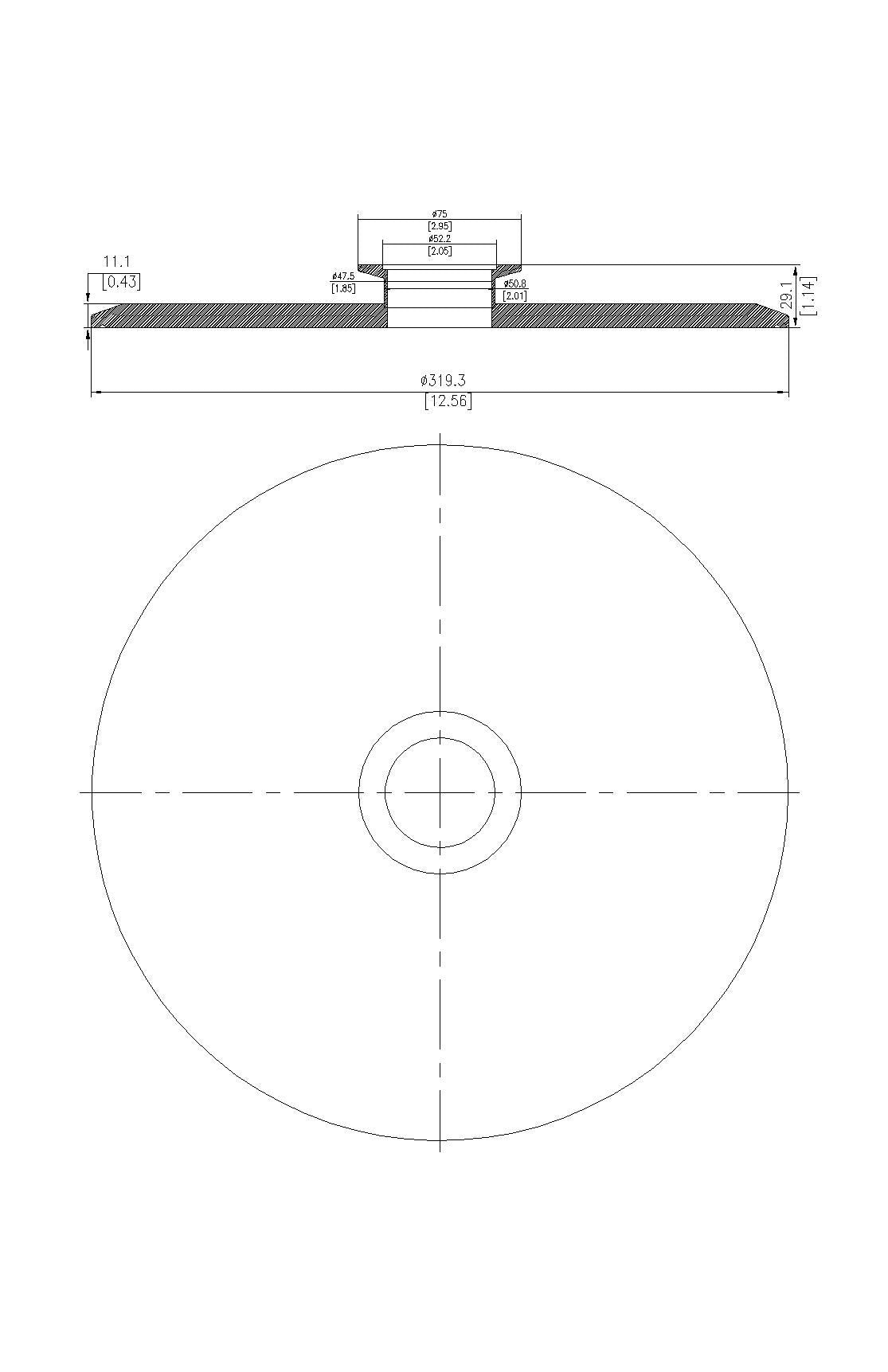 End Cap Reducer | Tri Clamp 12 in. x KF50. - SS304 / 3A