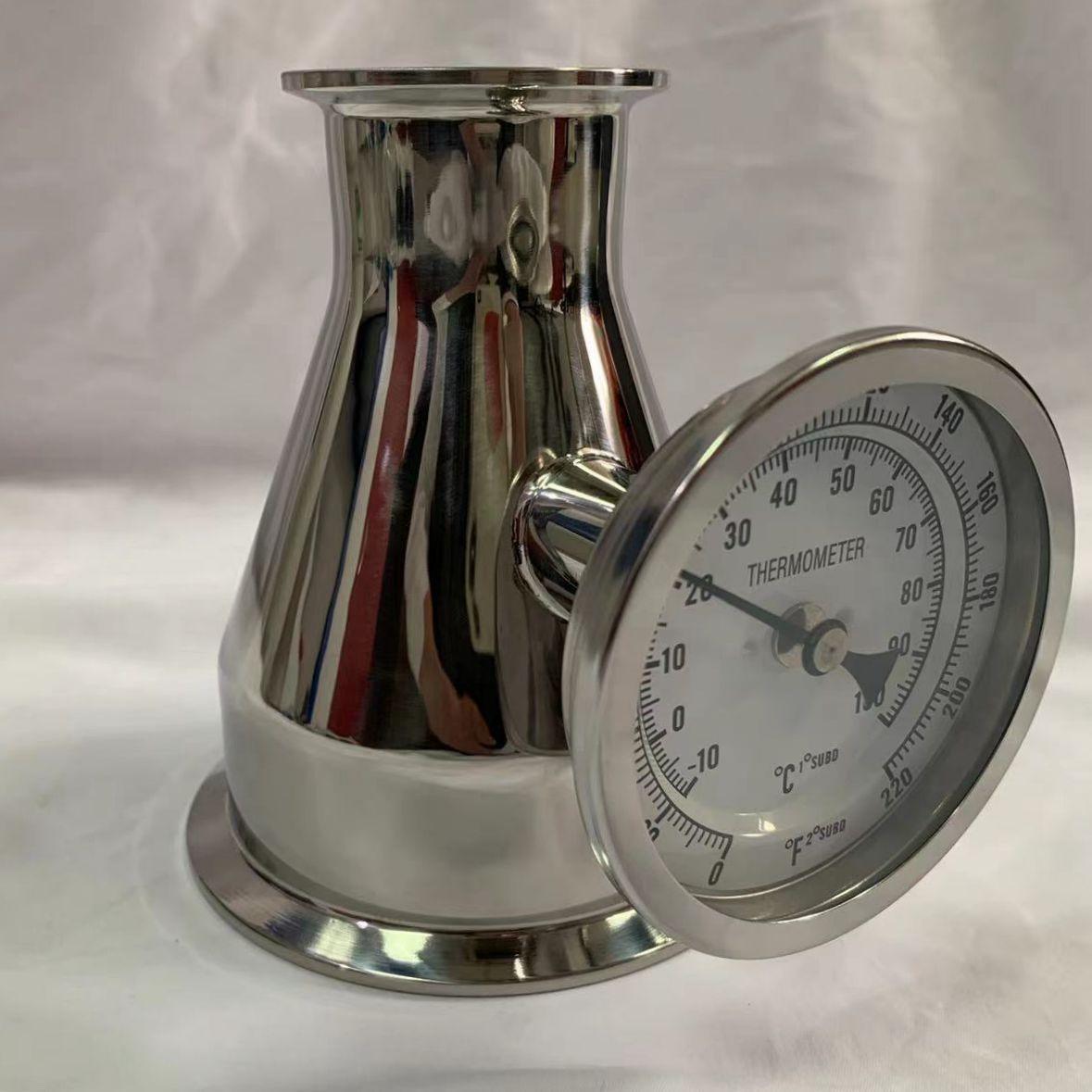 Tri Clamp Conical Reducer with Thermometer