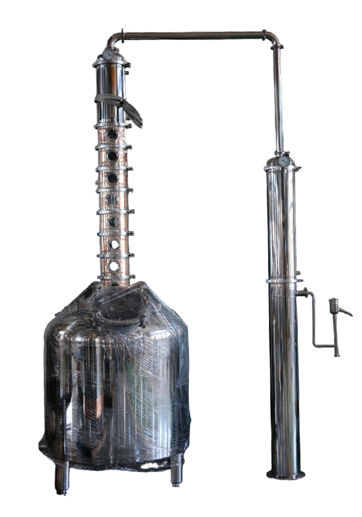 600Lt / 150 Gallons Non-Jacketed 8 inch 8 Plates Copper Reflux Still