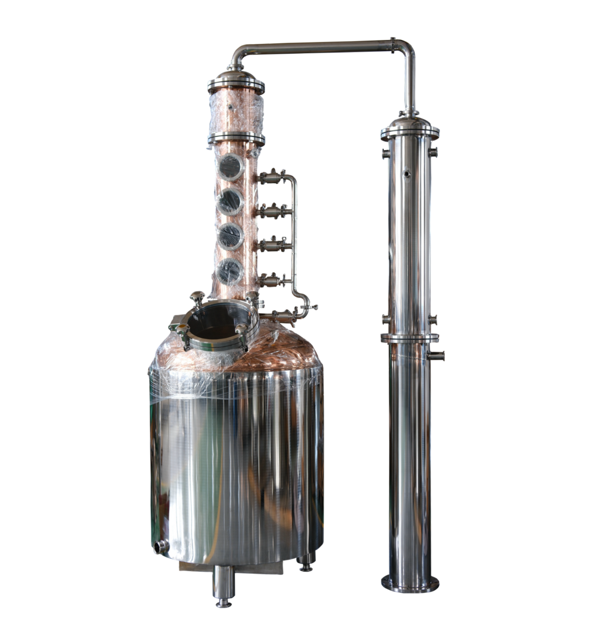 Commercial Distillery Equipment Copper Reflux Column Still with CIP