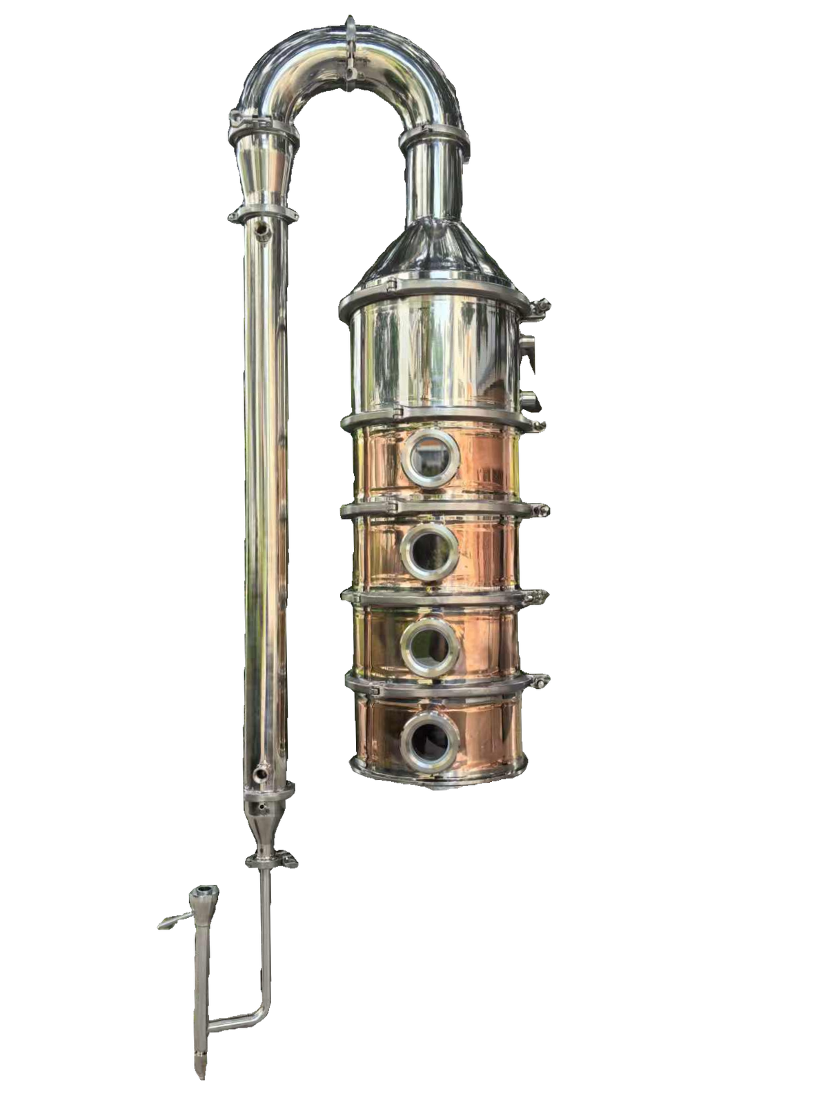 12 inch Copper Flute Still Column Commercial Reflux Still Tower