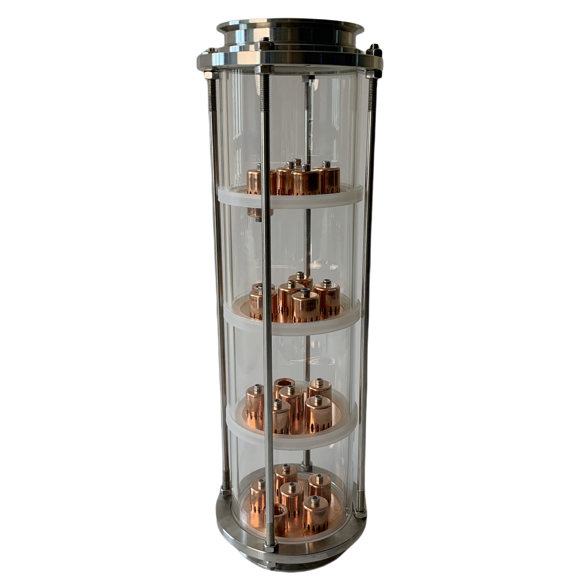 4" Glass Alcohol Distillation Column with Copper Bubble Plates