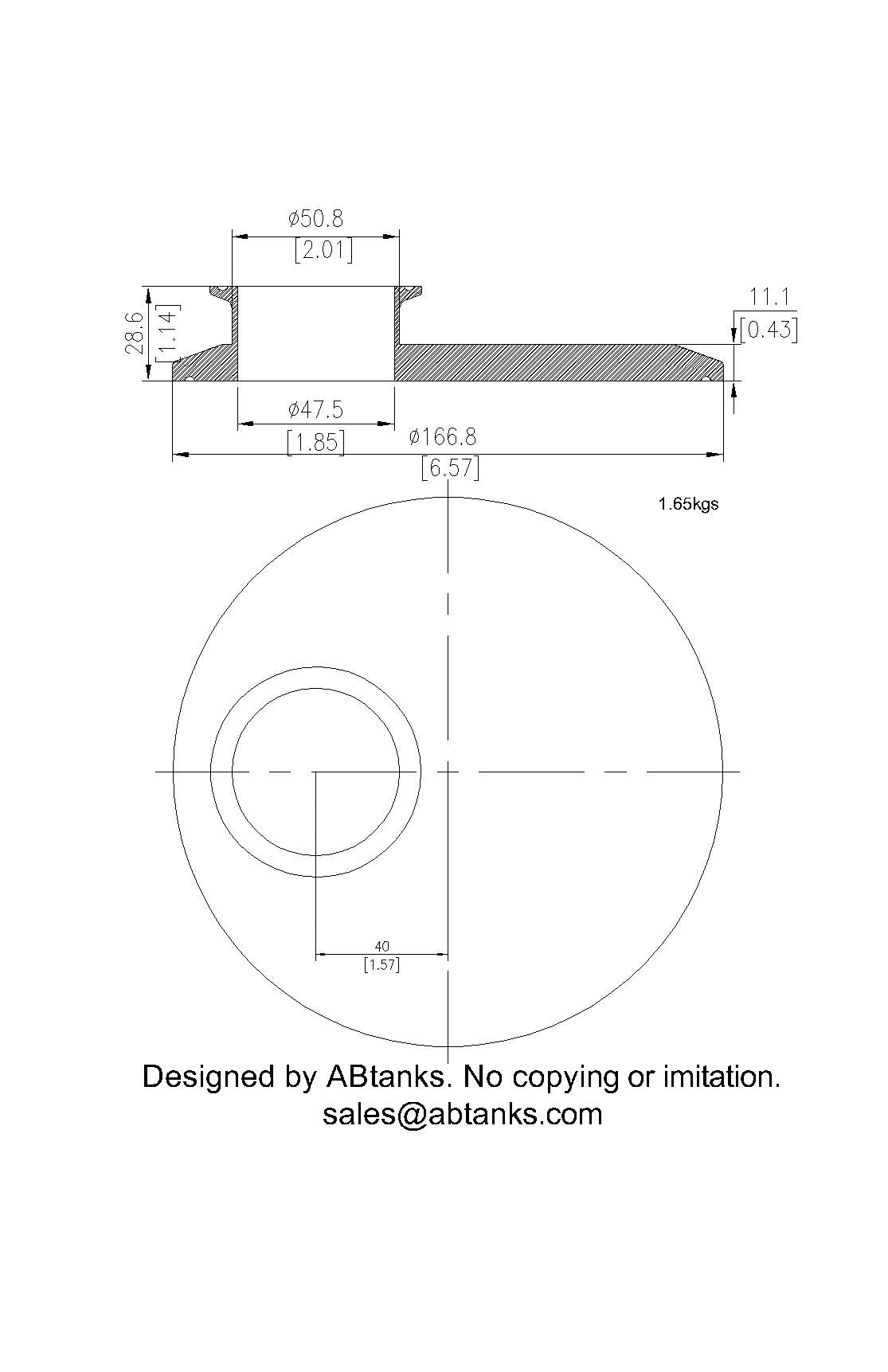 Eccentric End Cap Reducer | Tri Clamp 6 in. x 2 in. - SS304 / 3A