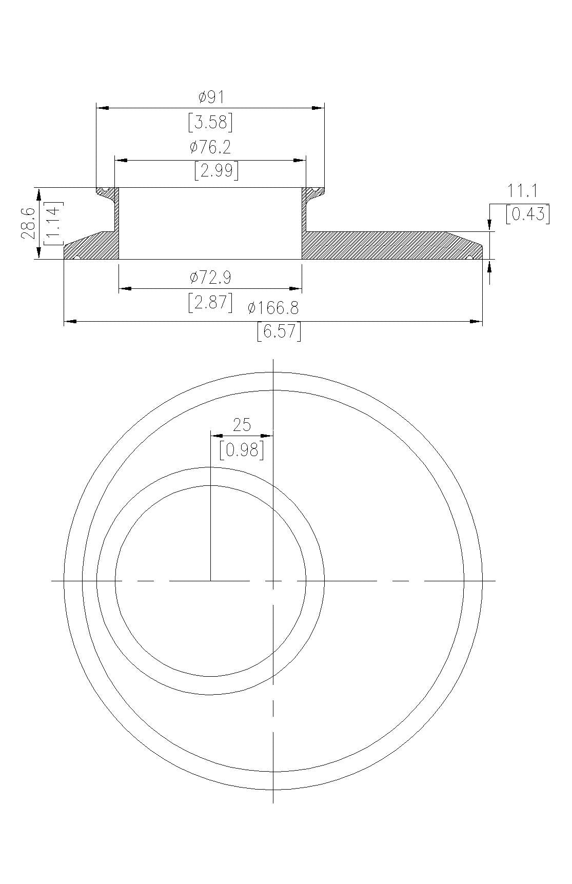 Eccentric End Cap Reducer | Tri Clamp 6 in. x 3 in. - SS304 / 3A