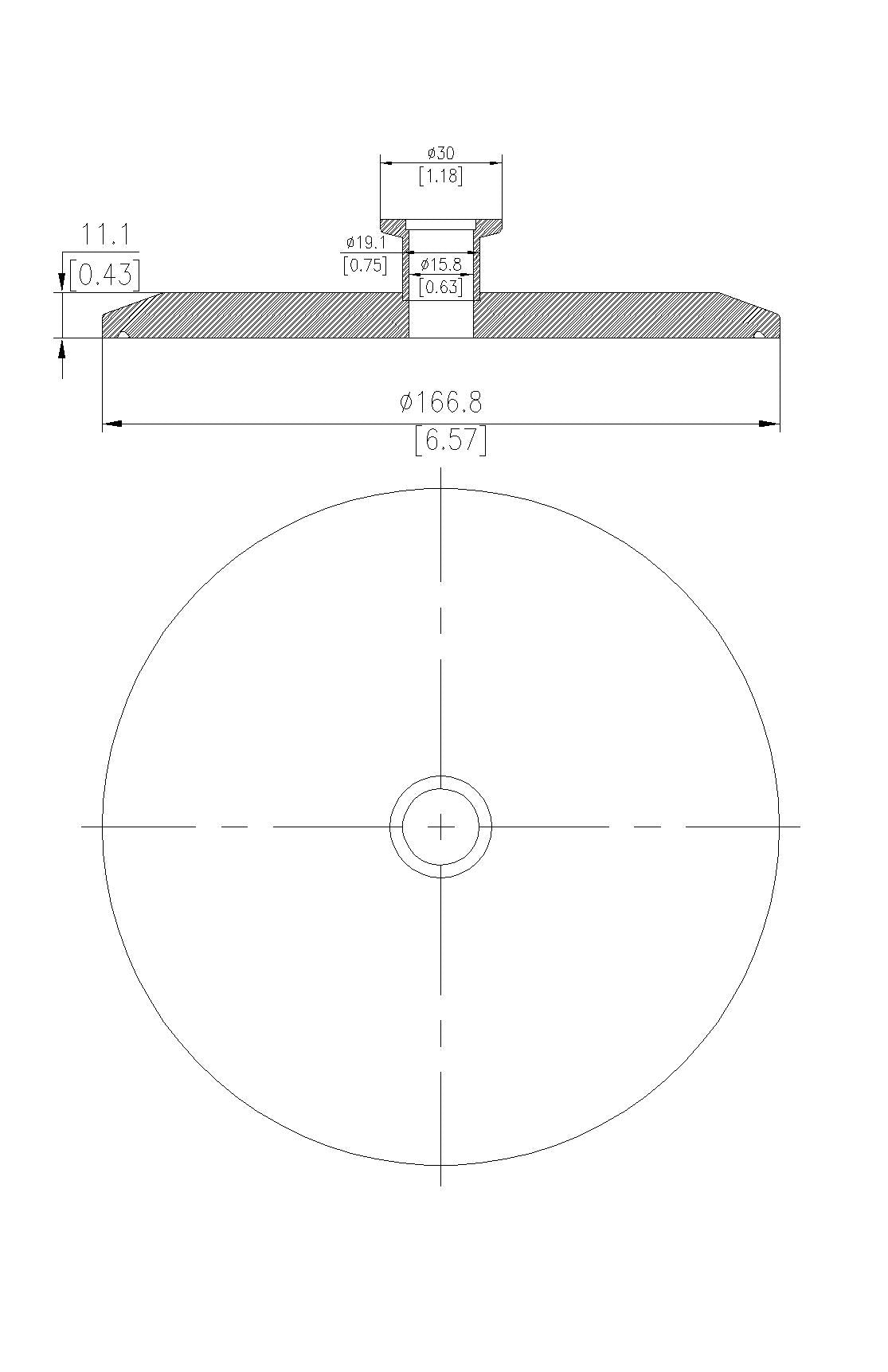 nd Cap Reducer | Tri Clamp 6 in. x KF16. - SS304 / 3A