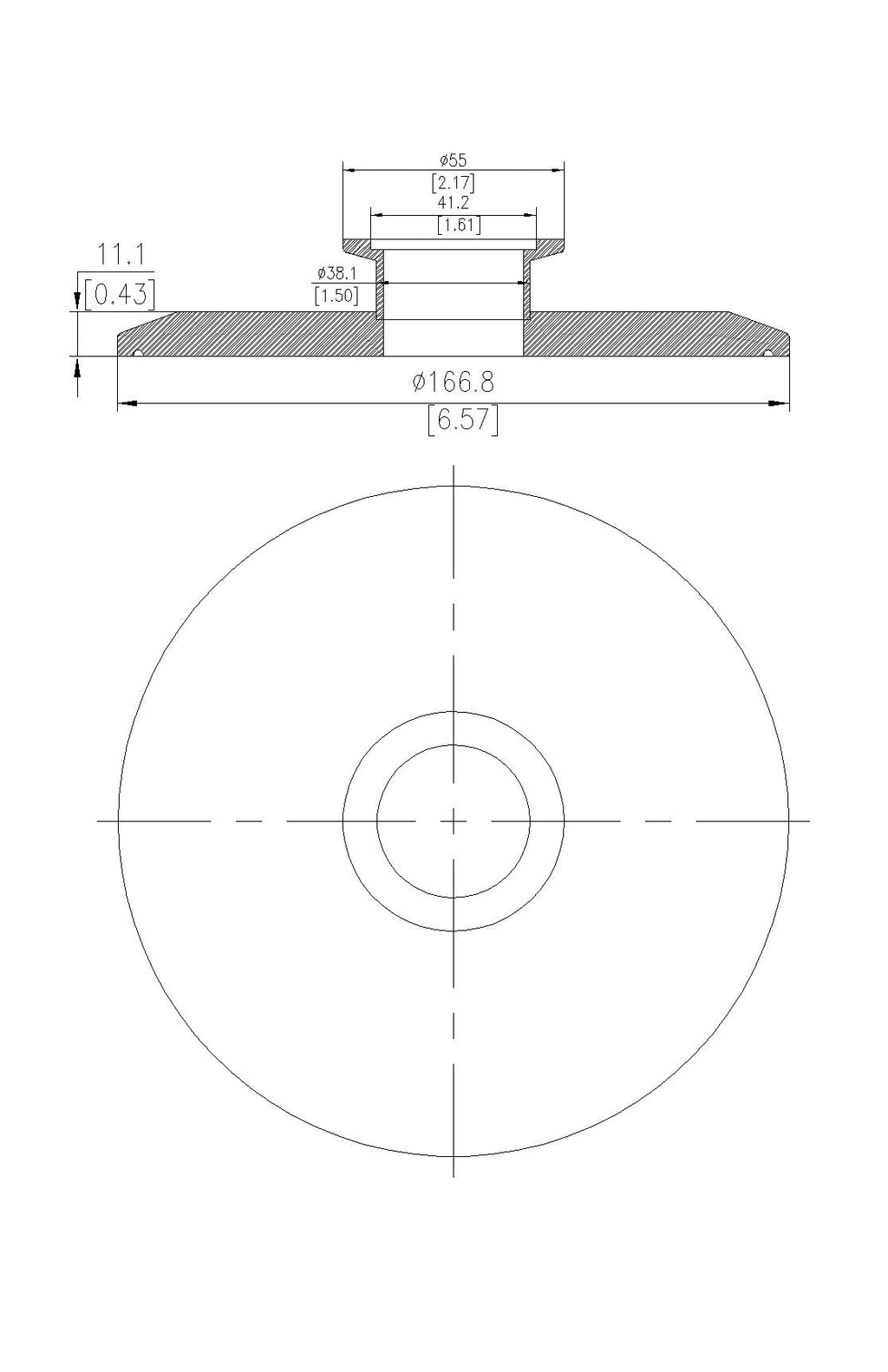 End Cap Reducer | Tri Clamp 6 in. x KF40 - SS304 / 3A
