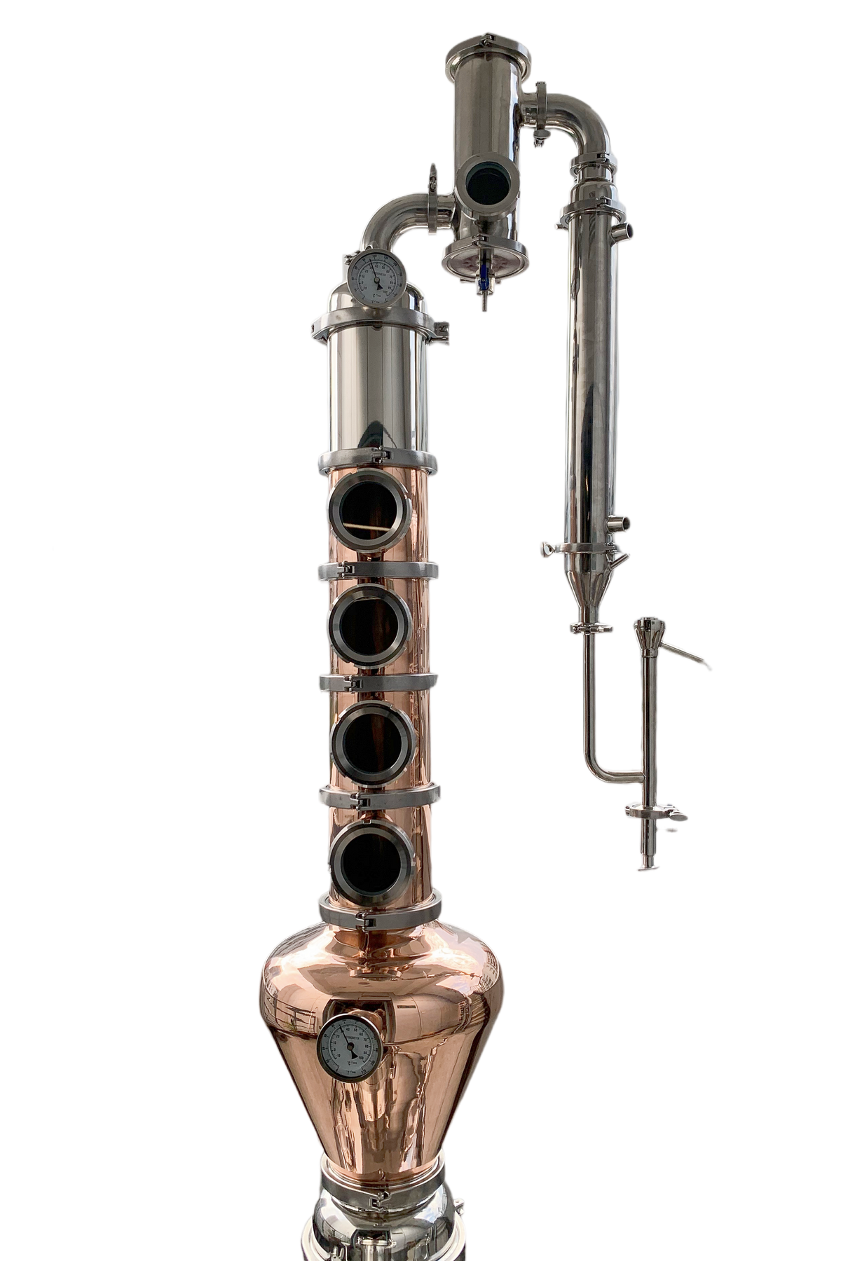 6" Copper Still Reflux Column with Gin Basket