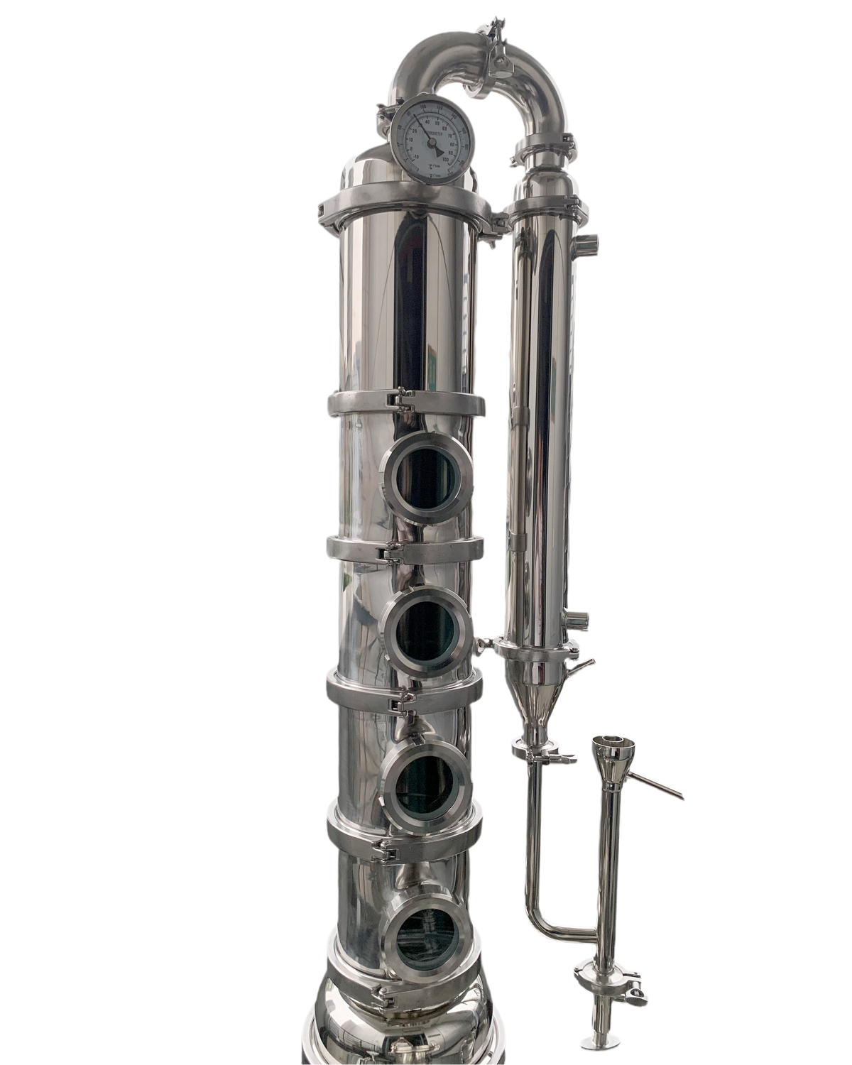 6" Stainless Moonshine Flute Still Reflux Distillation Column