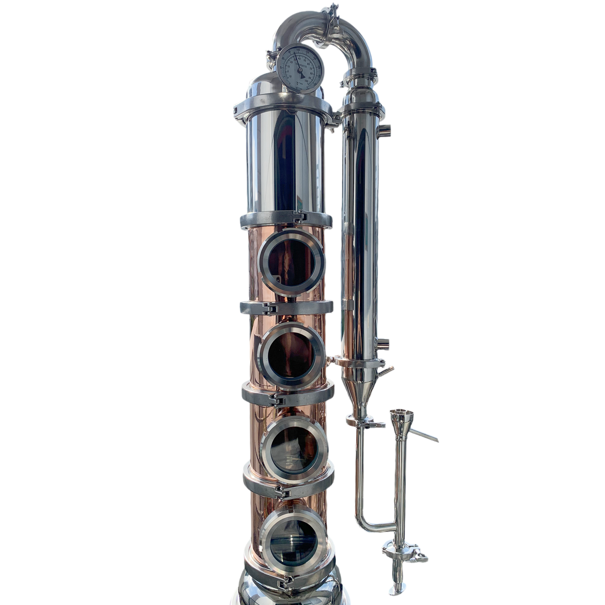 6 inch 4 Sections Copper Modular Reflux Still Column / Flute Column