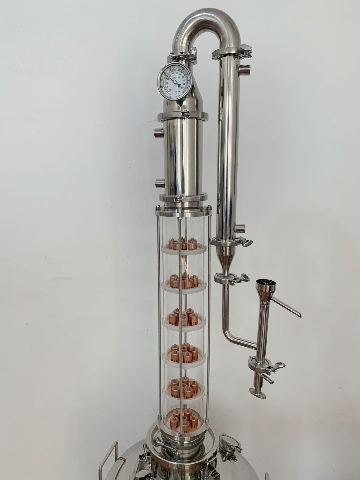 4 inch 6 Plate Glass Reflux Still Column