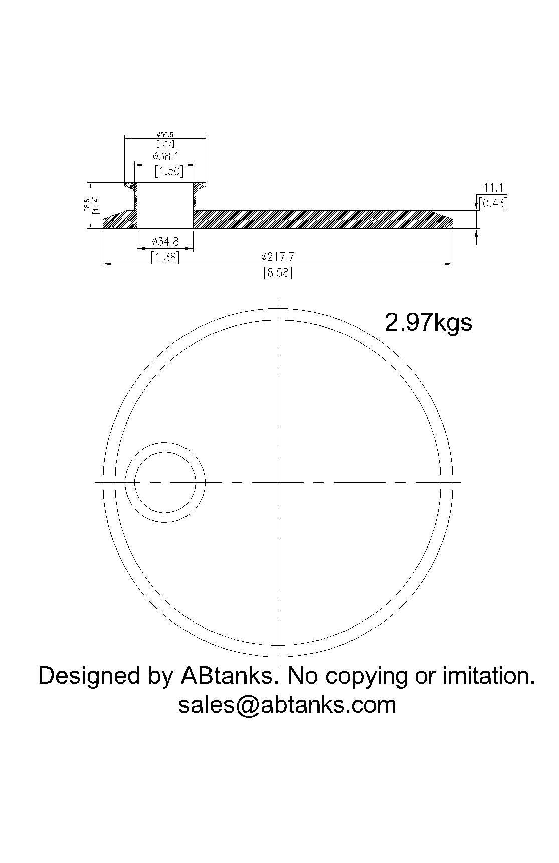 Eccentric End Cap Reducer | Tri Clamp 8 in. x 1.5 in. - SS304 / 3A