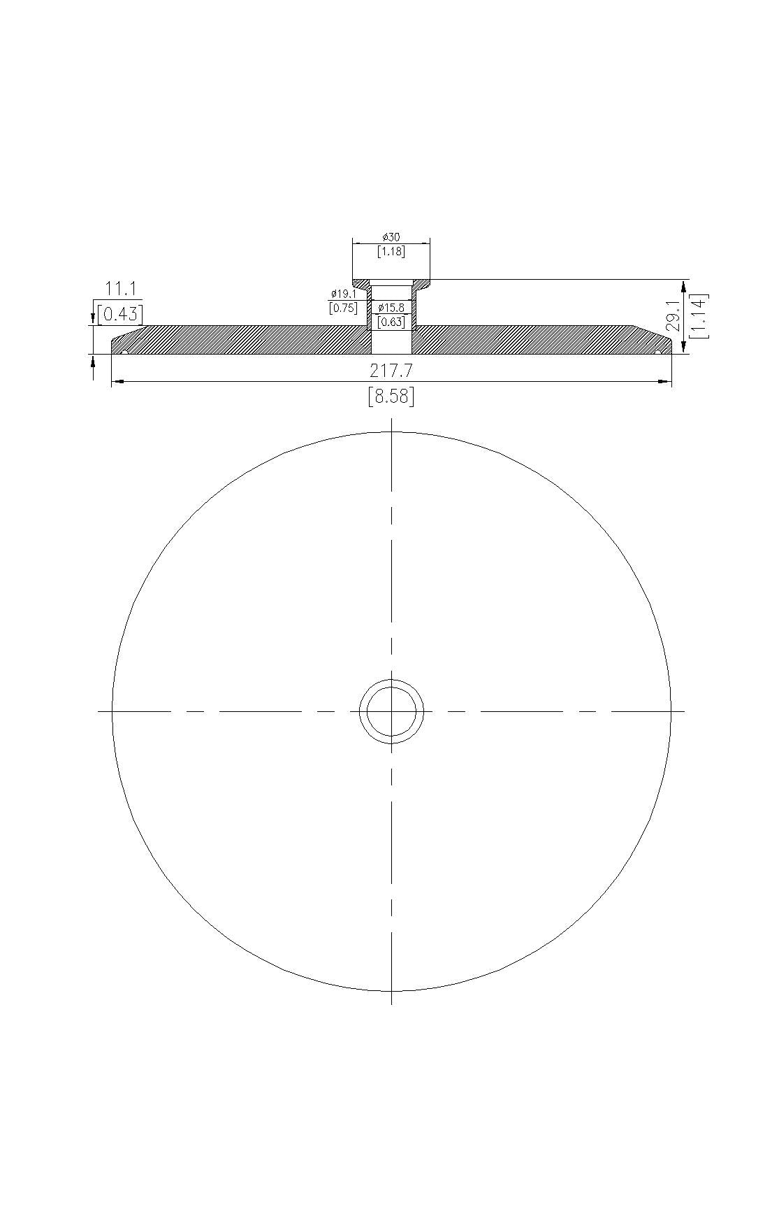 End Cap Reducer | Tri Clamp 8 in. x KF16. - SS304 / 3A