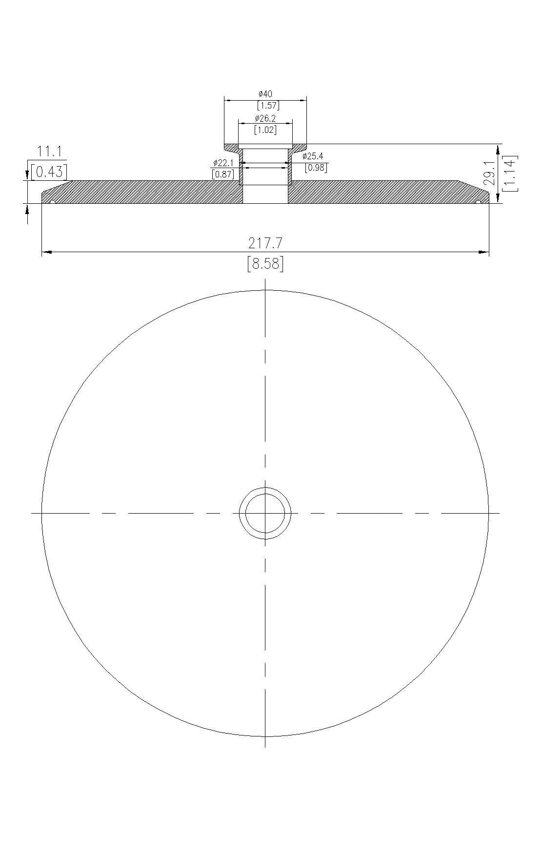 End Cap Reducer | Tri Clamp 8 in. x KF25. - SS304 / 3A