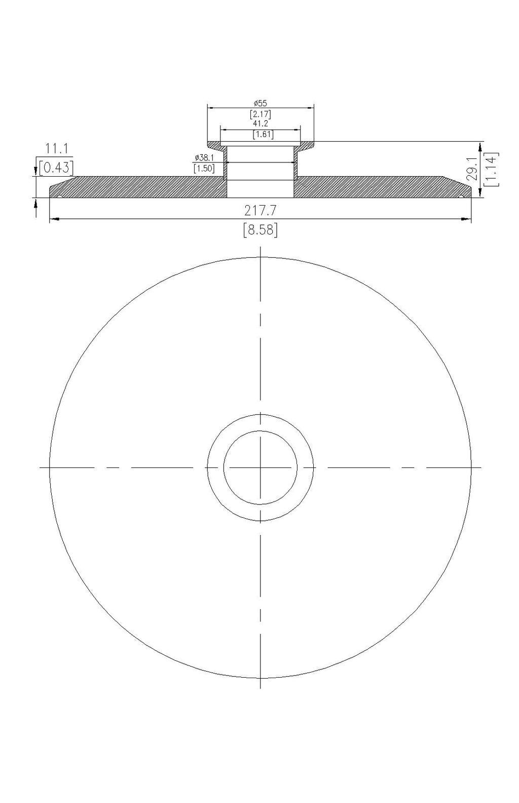 End Cap Reducer | Tri Clamp 8 in. x KF40. - SS304 / 3A