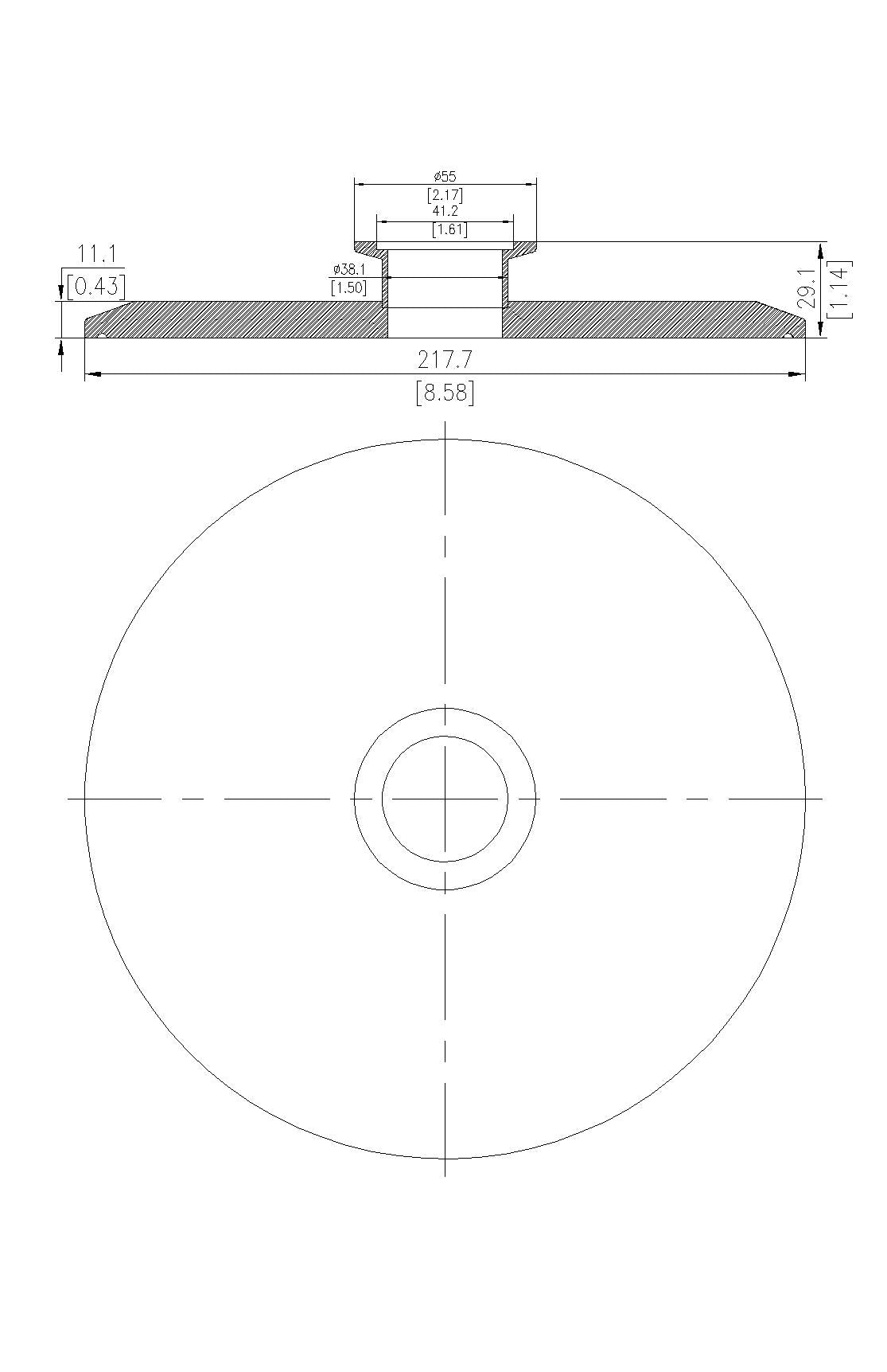 End Cap Reducer | Tri Clamp 8 in. x KF40. - SS304 / 3A