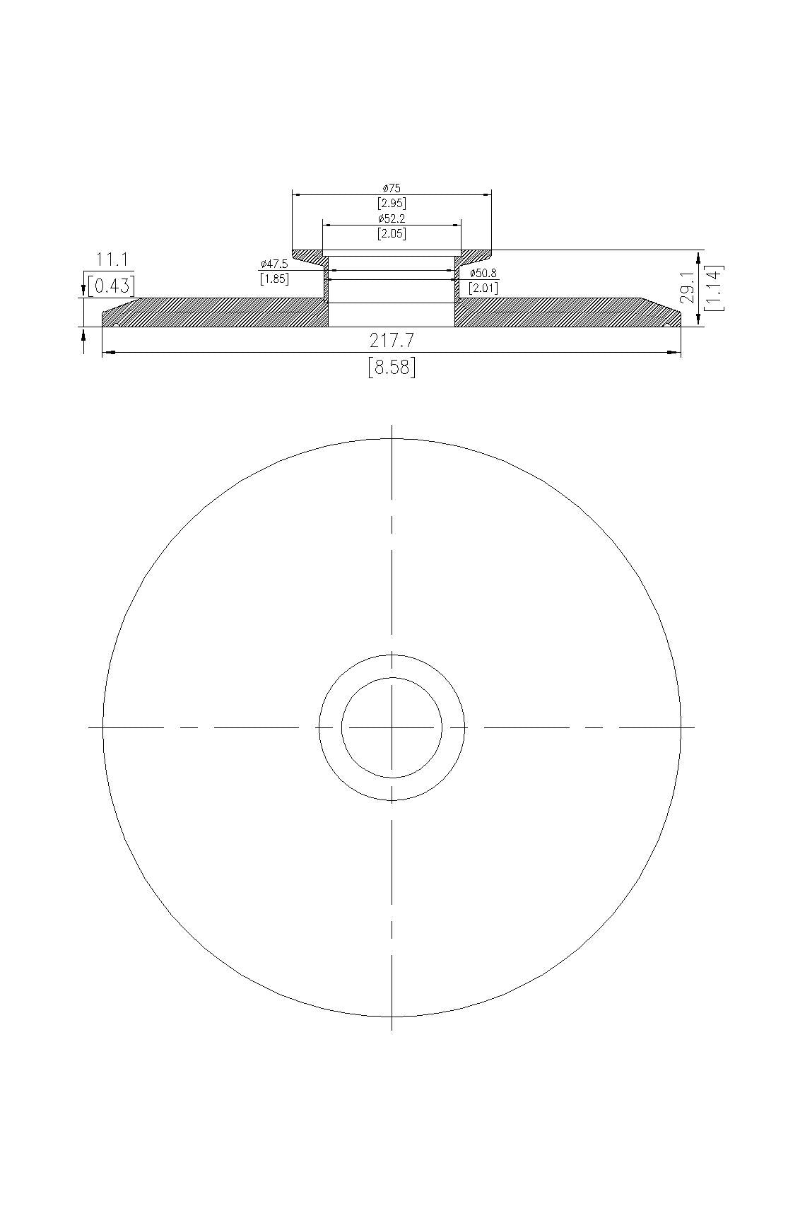 End Cap Reducer | Tri Clamp 8 in. x KF50. - SS304 / 3A