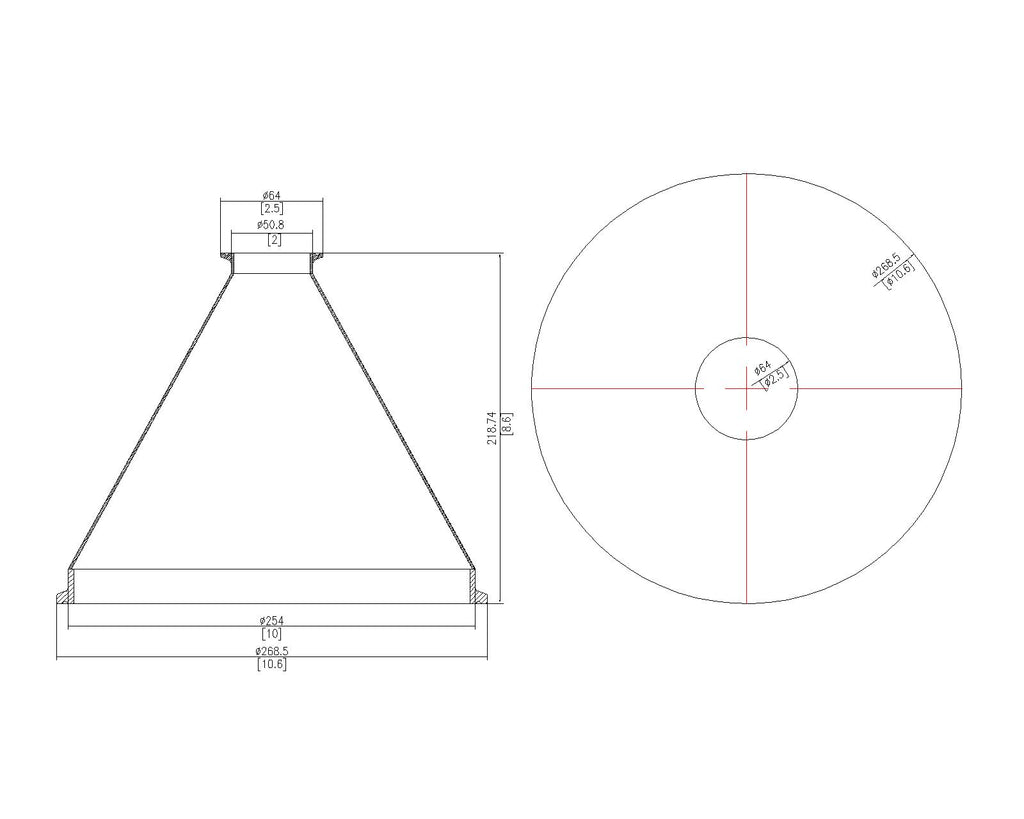 Concentric Reducer | Tri Clamp 10 in. x 2 in. - SS304 / 3A