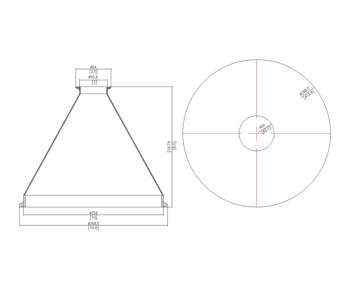 Concentric Reducer | Tri Clamp 10 in. x 2 in. - SS304 / 3A