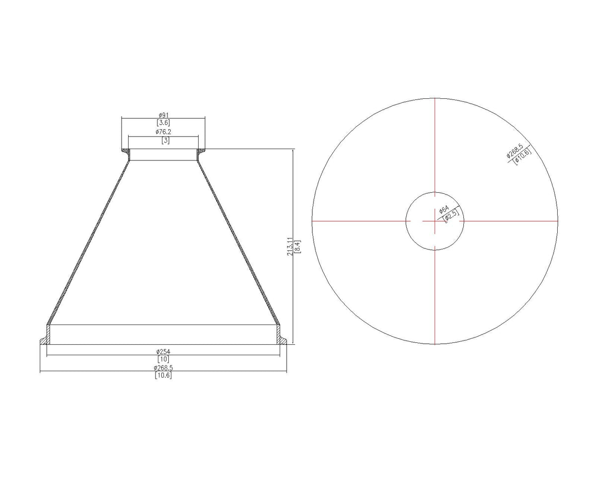 Concentric Reducer | Tri Clamp 10 in. x 3 in. - SS304 / 3A